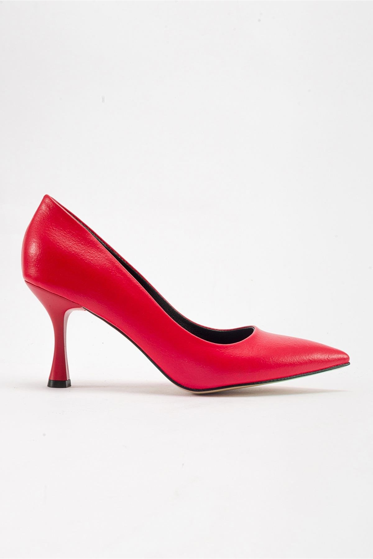 Kadın Stiletto Ayakkabı KIRMIZI CİLT - Görsel 3