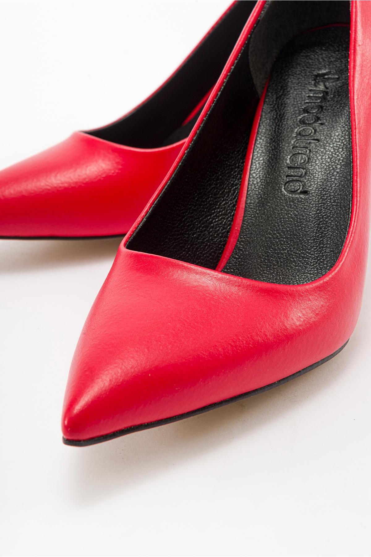 Kadın Stiletto Ayakkabı KIRMIZI CİLT - Görsel 4