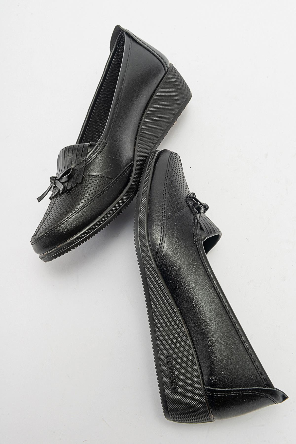 Günlük Kadın Ayakkabı SİYAH CİLT SİYAH - Görsel 7