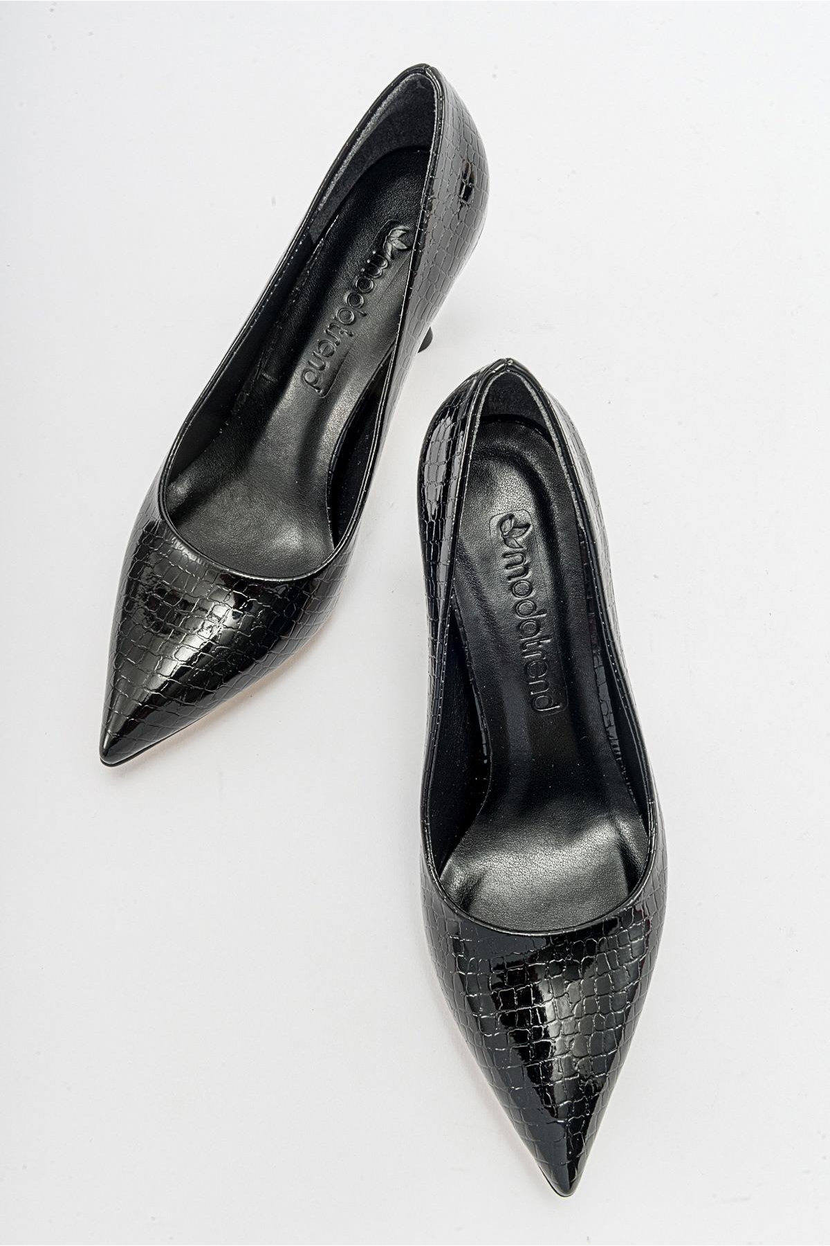 Kadın Stiletto Ayakkabı SİYAH KROKO - Görsel 6