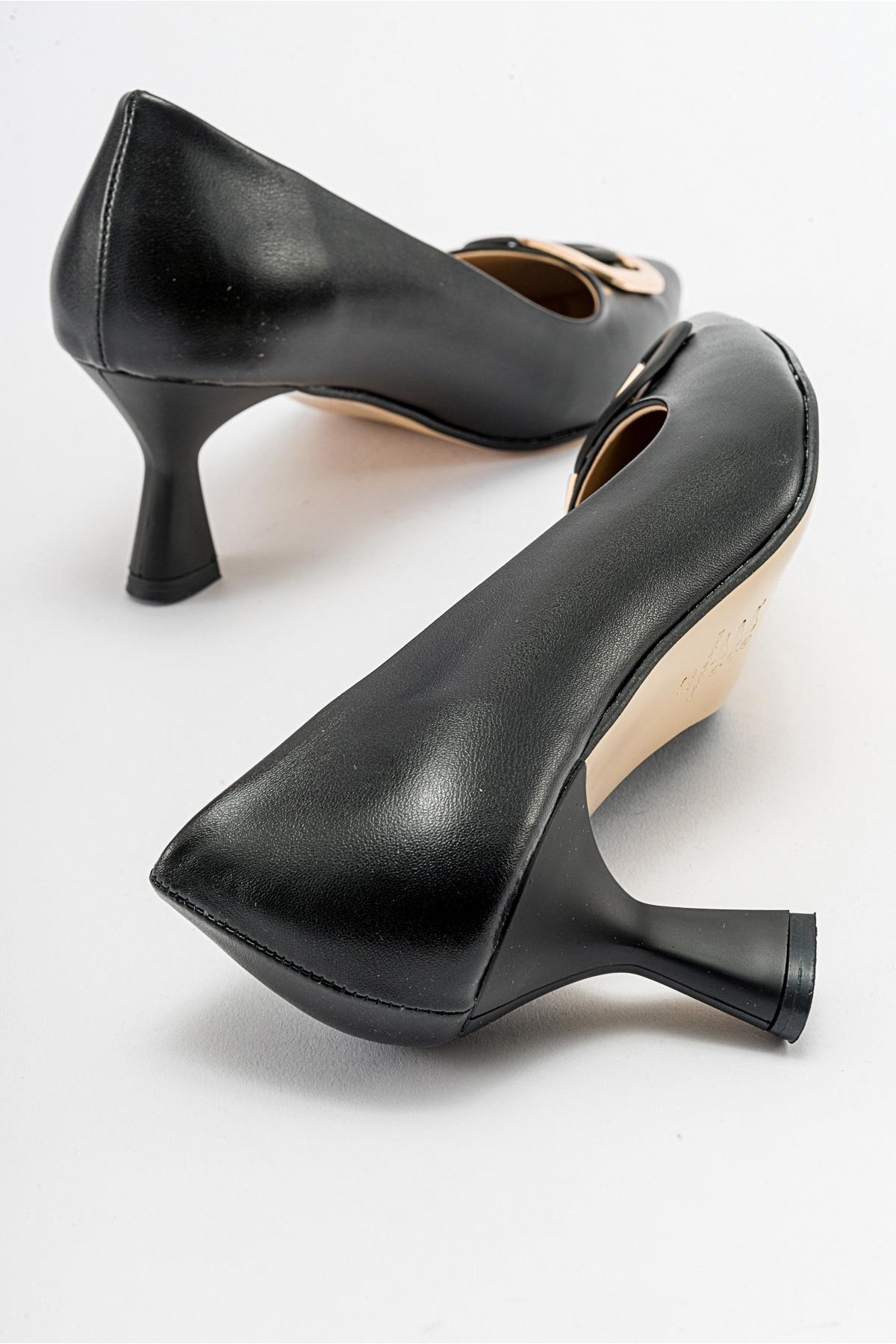 Tokalı Kadın Topuklu Ayakkabı SİYAH CİLT - Görsel 5
