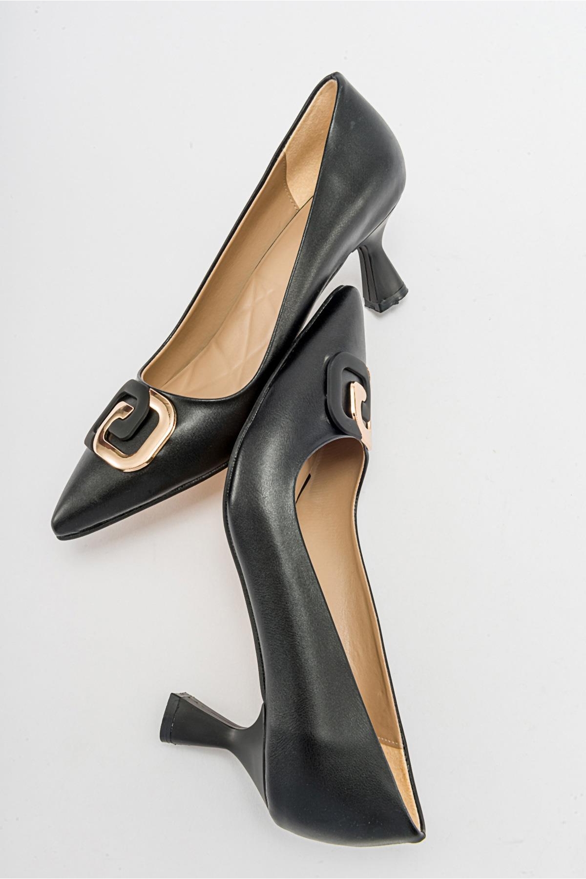 Tokalı Kadın Topuklu Ayakkabı SİYAH CİLT - Görsel 7
