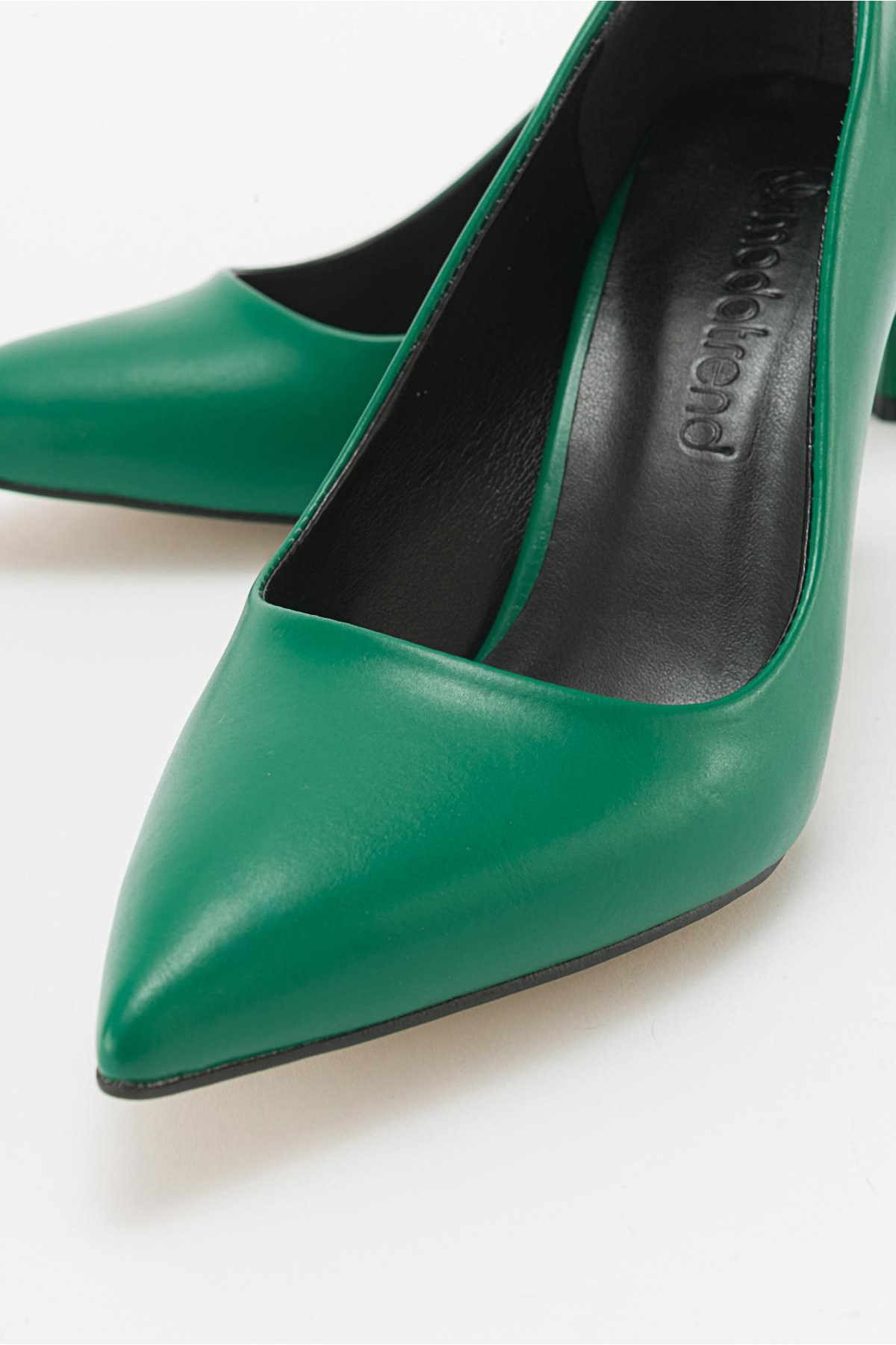 Kadın Stiletto Ayakkabı ÇİMEN YEŞİLİ CİLT - Görsel 4