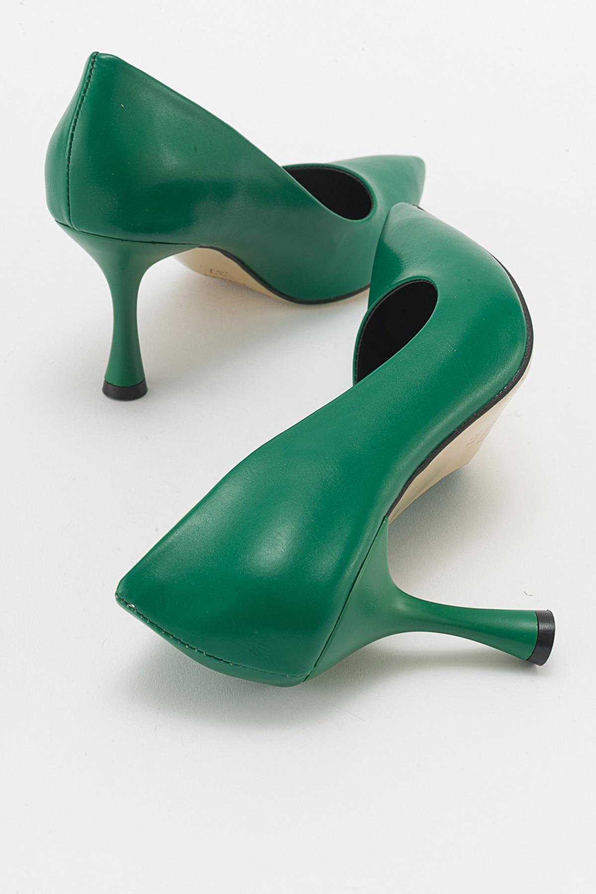Kadın Stiletto Ayakkabı ÇİMEN YEŞİLİ CİLT - Görsel 5