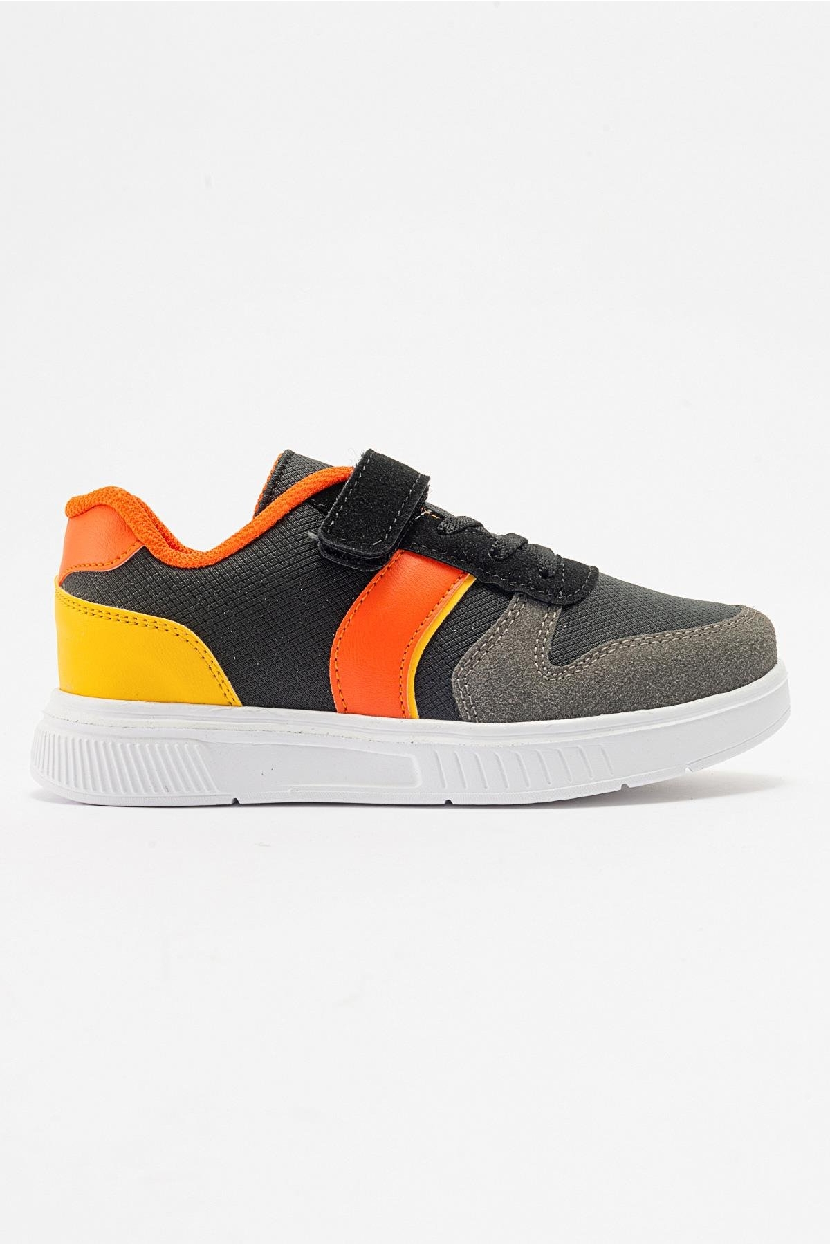 Çocuk Cırtlı Spor Ayakkabı FÜME TURUNCU - Görsel 3