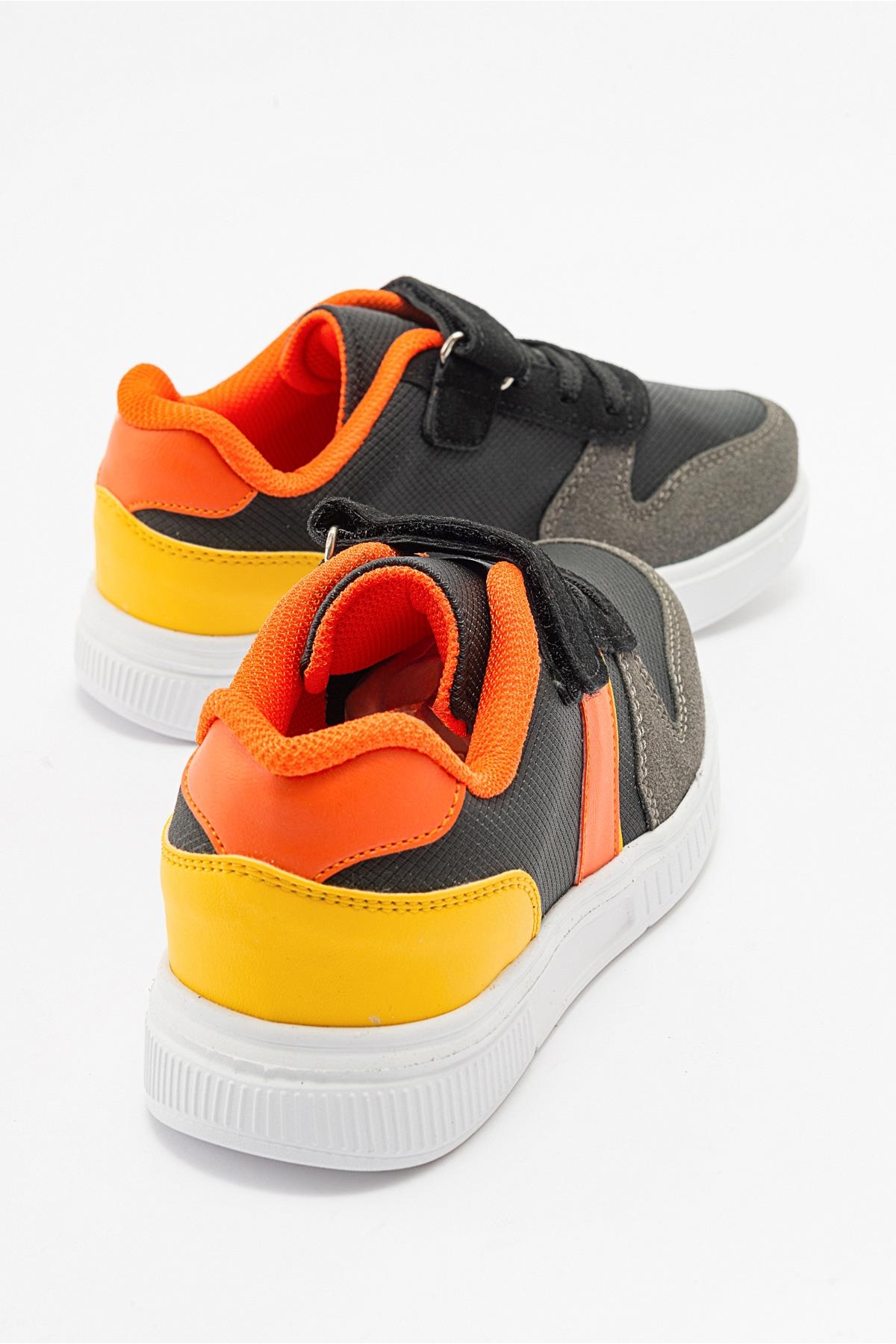 Çocuk Cırtlı Spor Ayakkabı FÜME TURUNCU - Görsel 5