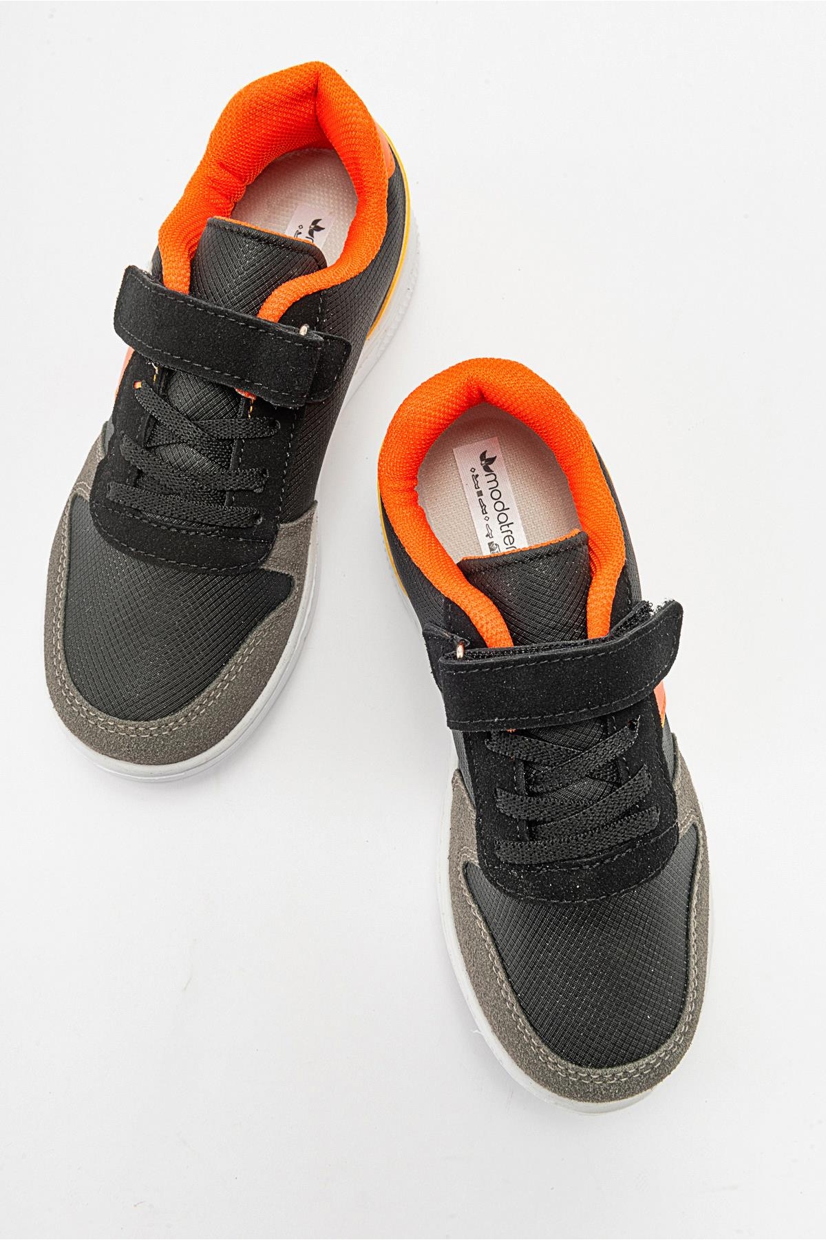 Çocuk Cırtlı Spor Ayakkabı FÜME TURUNCU - Görsel 6