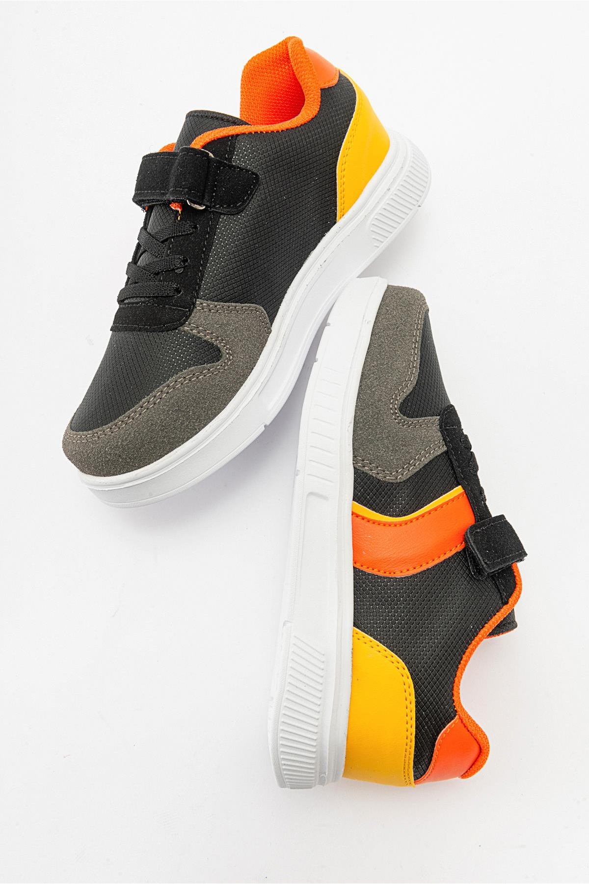 Çocuk Cırtlı Spor Ayakkabı FÜME TURUNCU - Görsel 7