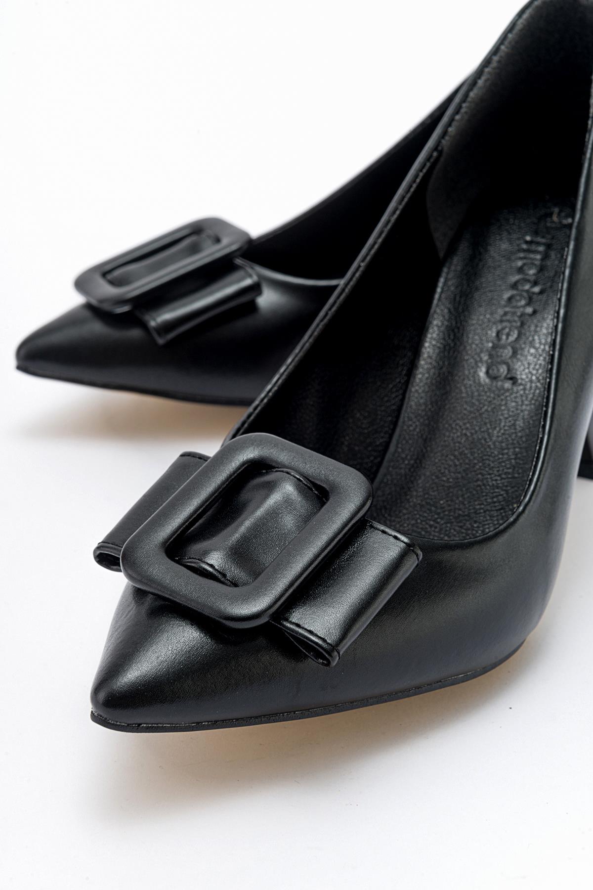 Kadın Tokalı Stiletto SİYAH CİLT - Görsel 4