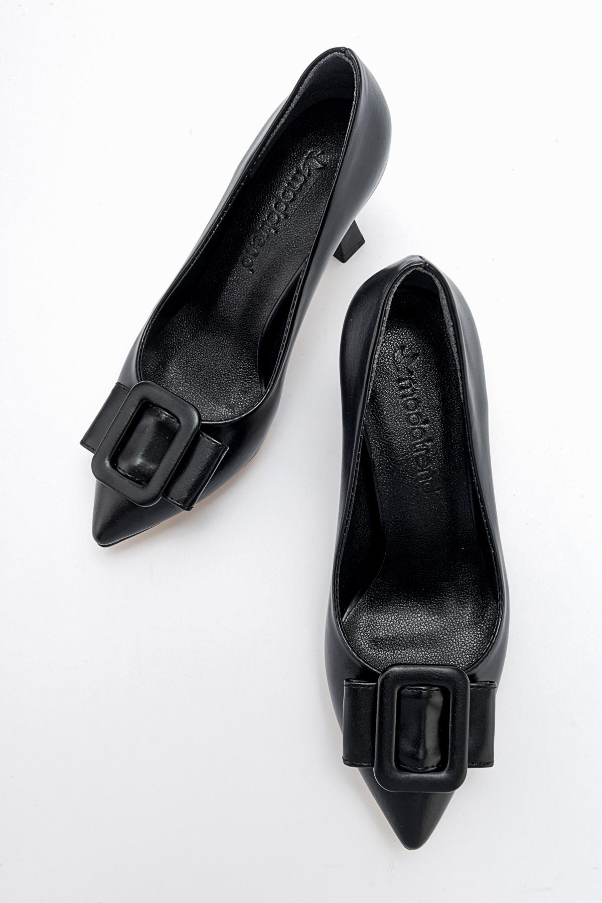 Kadın Tokalı Stiletto SİYAH CİLT - Görsel 6