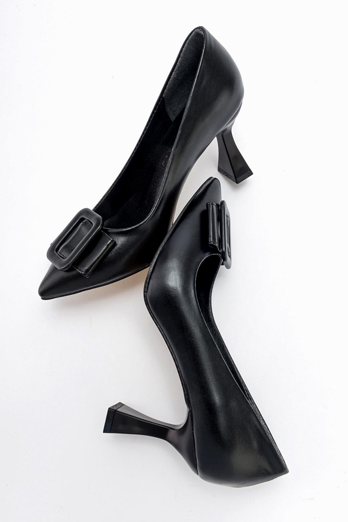 Kadın Tokalı Stiletto SİYAH CİLT - Görsel 7