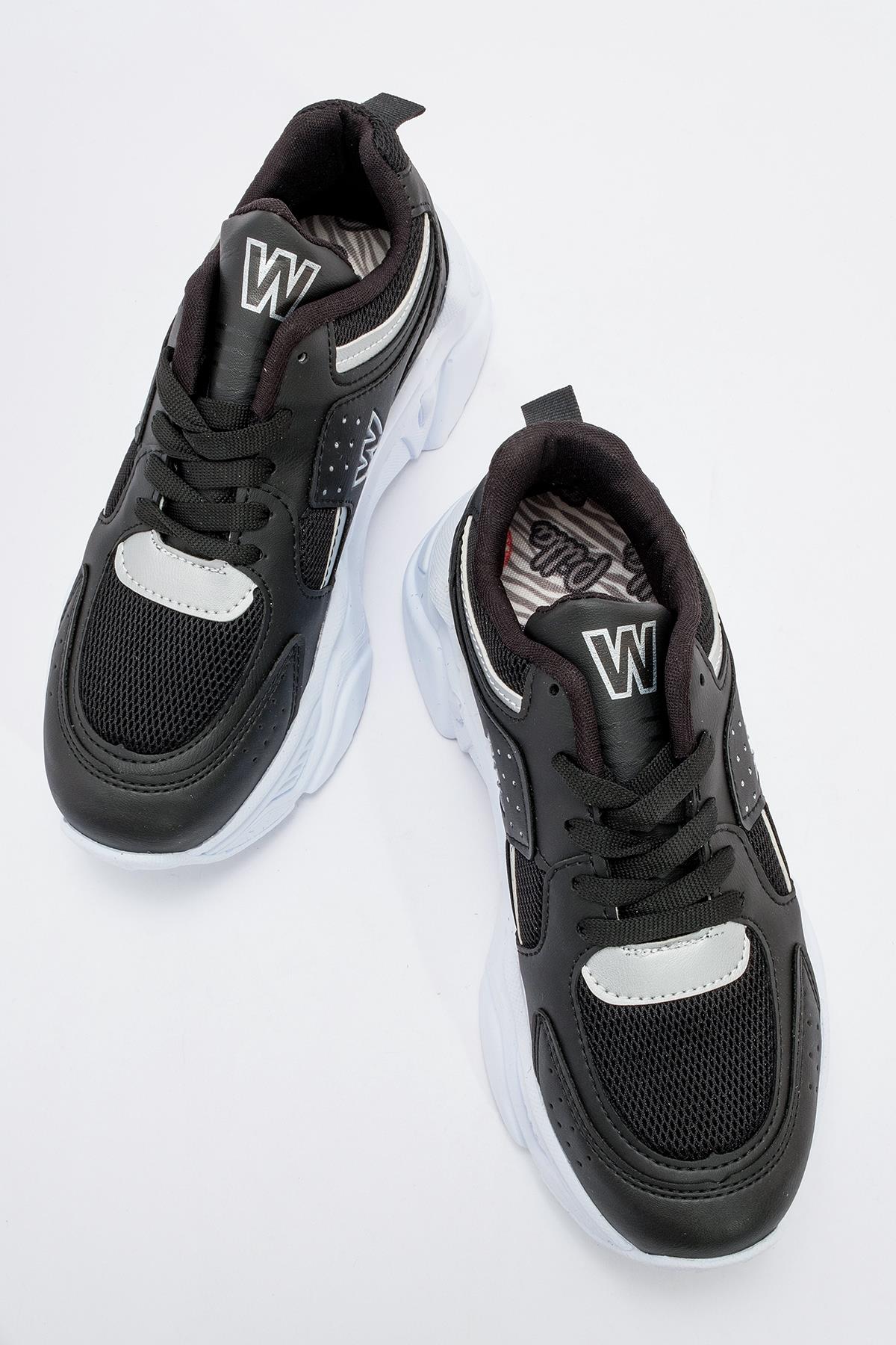 Kadın Spor Ayakkabı SİYAH BEYAZ - Görsel 5