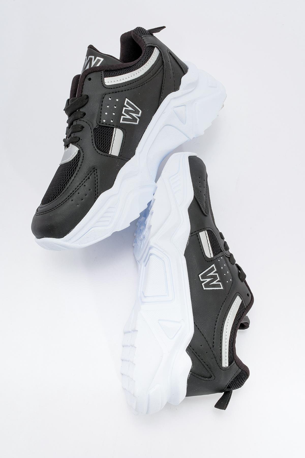 Kadın Spor Ayakkabı SİYAH BEYAZ - Görsel 6