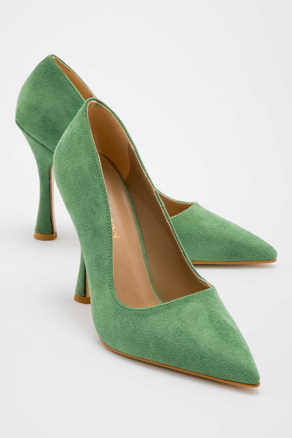 Kadın Stiletto ÇİMEN YEŞİLİ SÜET - Görsel 2