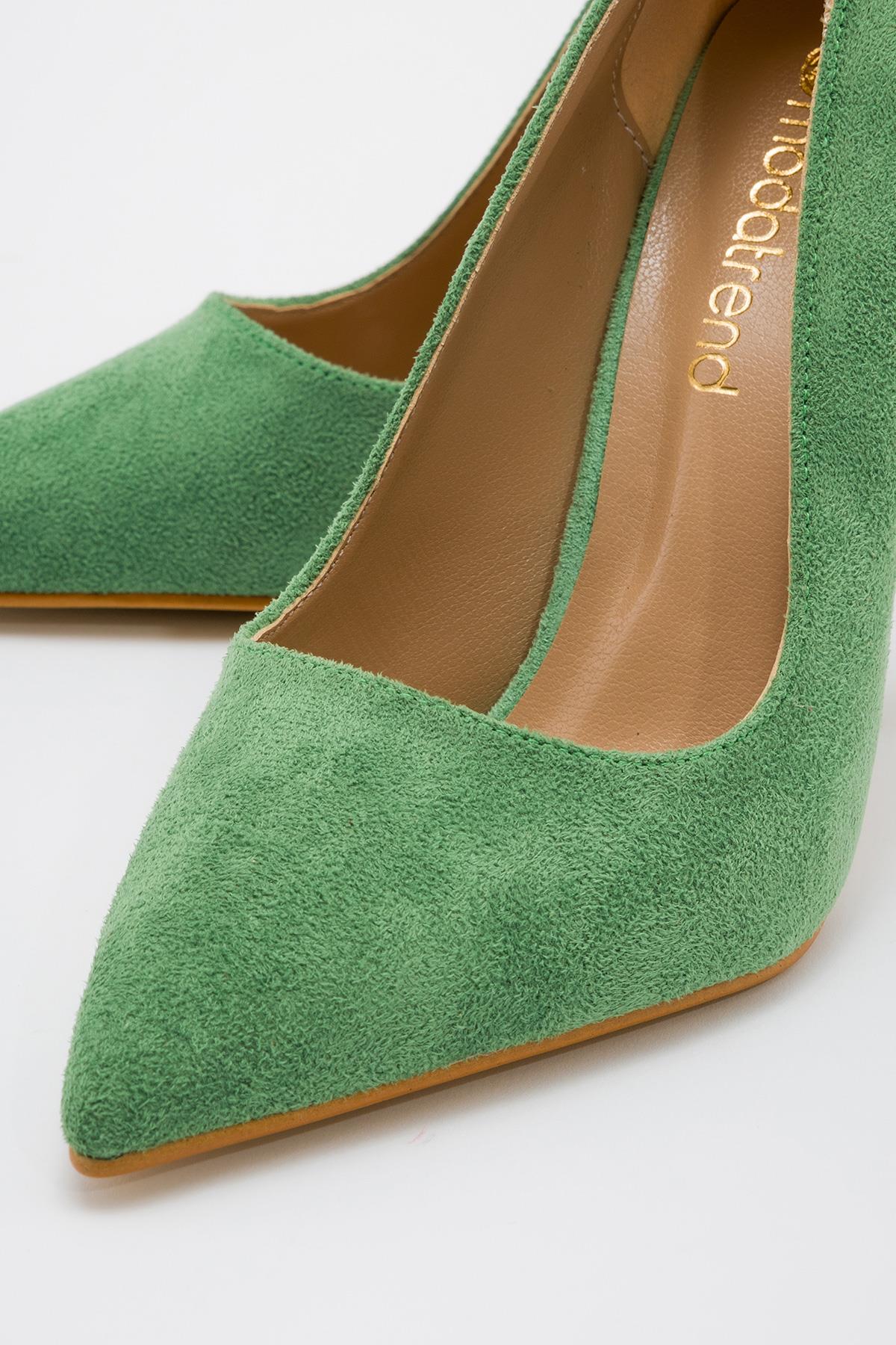 Kadın Stiletto ÇİMEN YEŞİLİ SÜET - Görsel 4