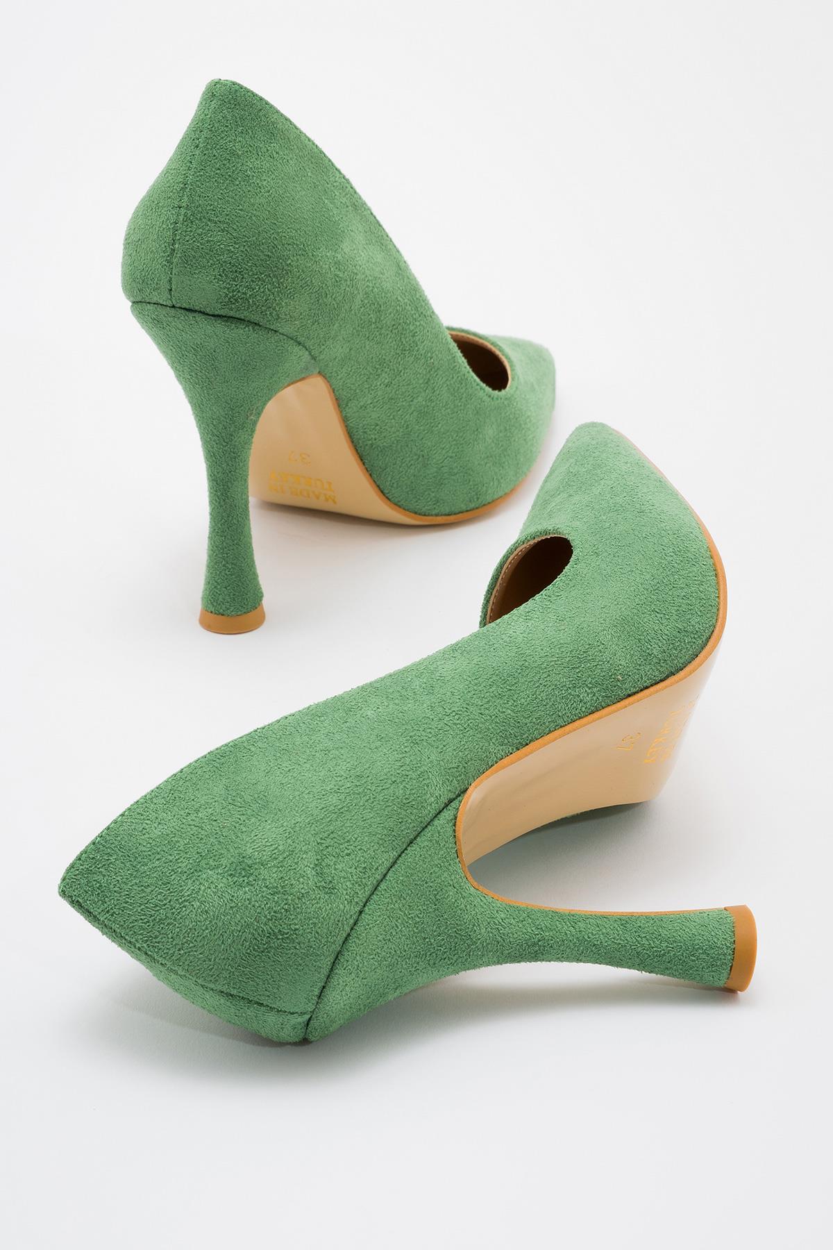 Kadın Stiletto ÇİMEN YEŞİLİ SÜET - Görsel 5