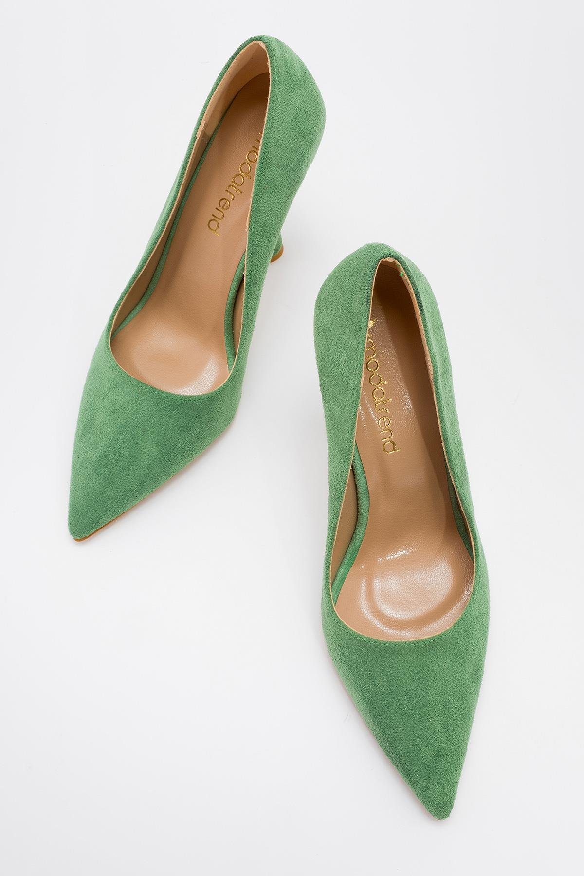 Kadın Stiletto ÇİMEN YEŞİLİ SÜET - Görsel 6