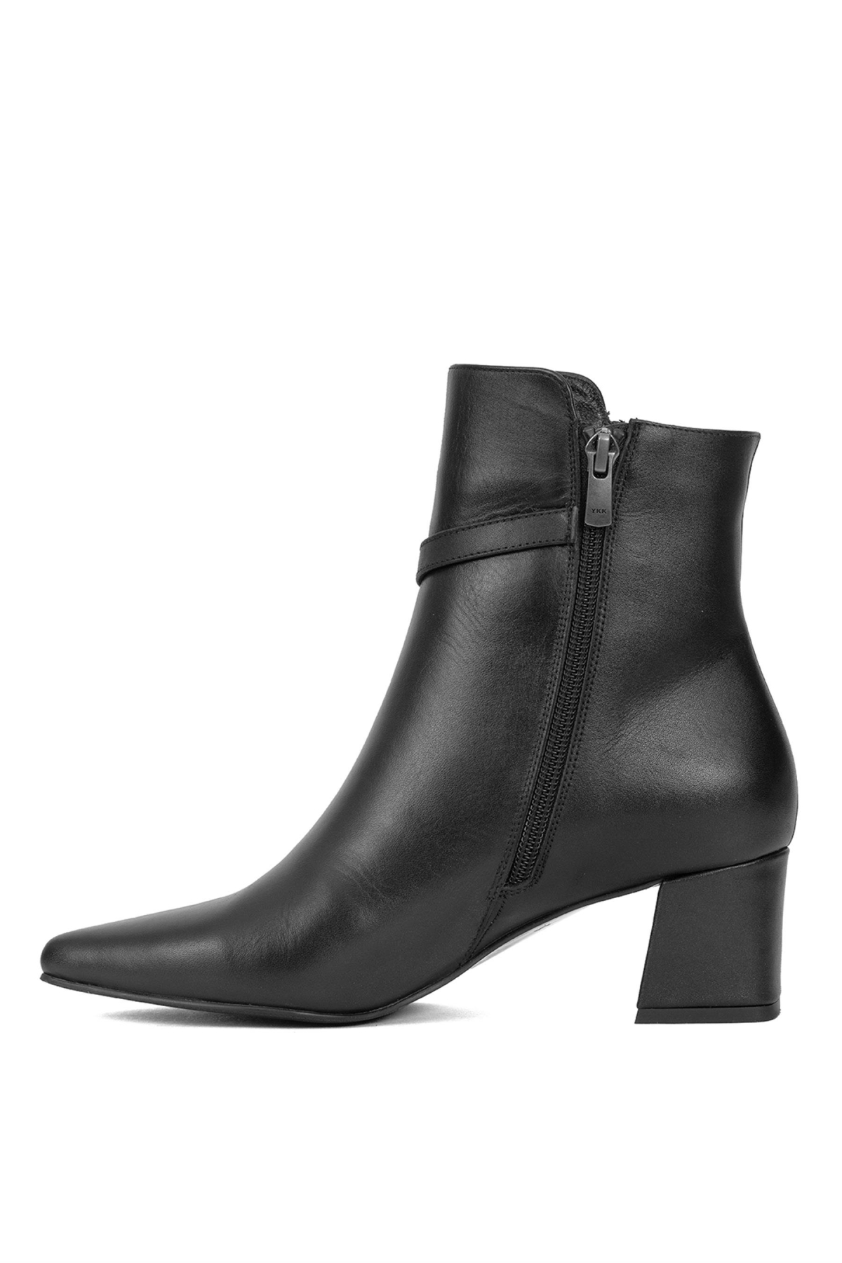 Elit VVS24146C Kadın Hakiki Deri Topuklu Bot Siyah - Görsel 4