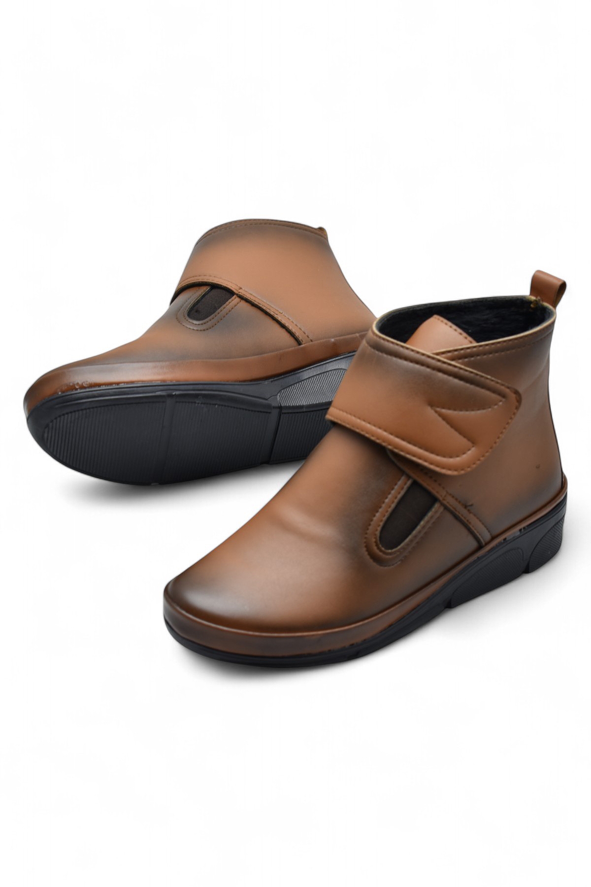 140 Ortopedik Taban Cırtlı Siyah Anne Botu Kadın Bot Postal Çizme - Görsel 4