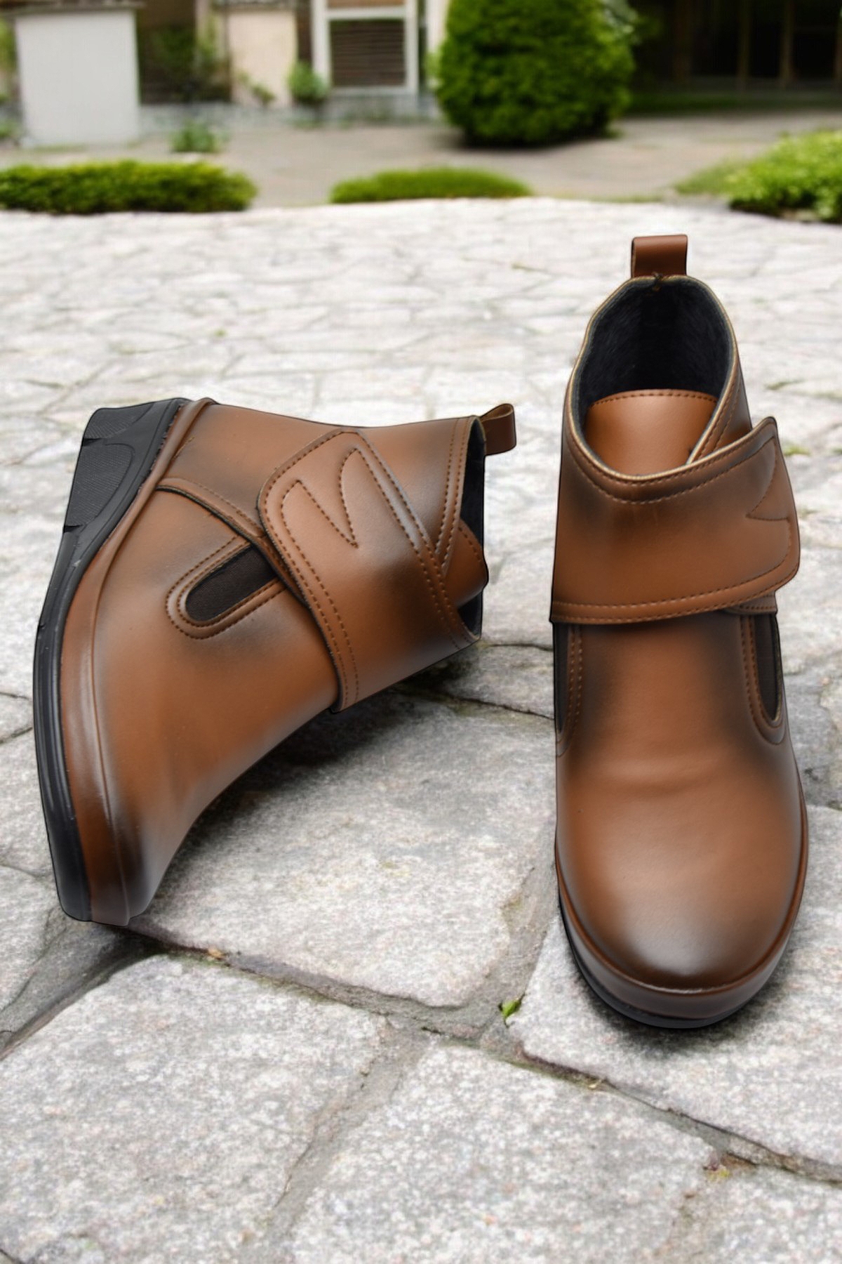 140 Ortopedik Taban Cırtlı Siyah Anne Botu Kadın Bot Postal Çizme - Görsel 7