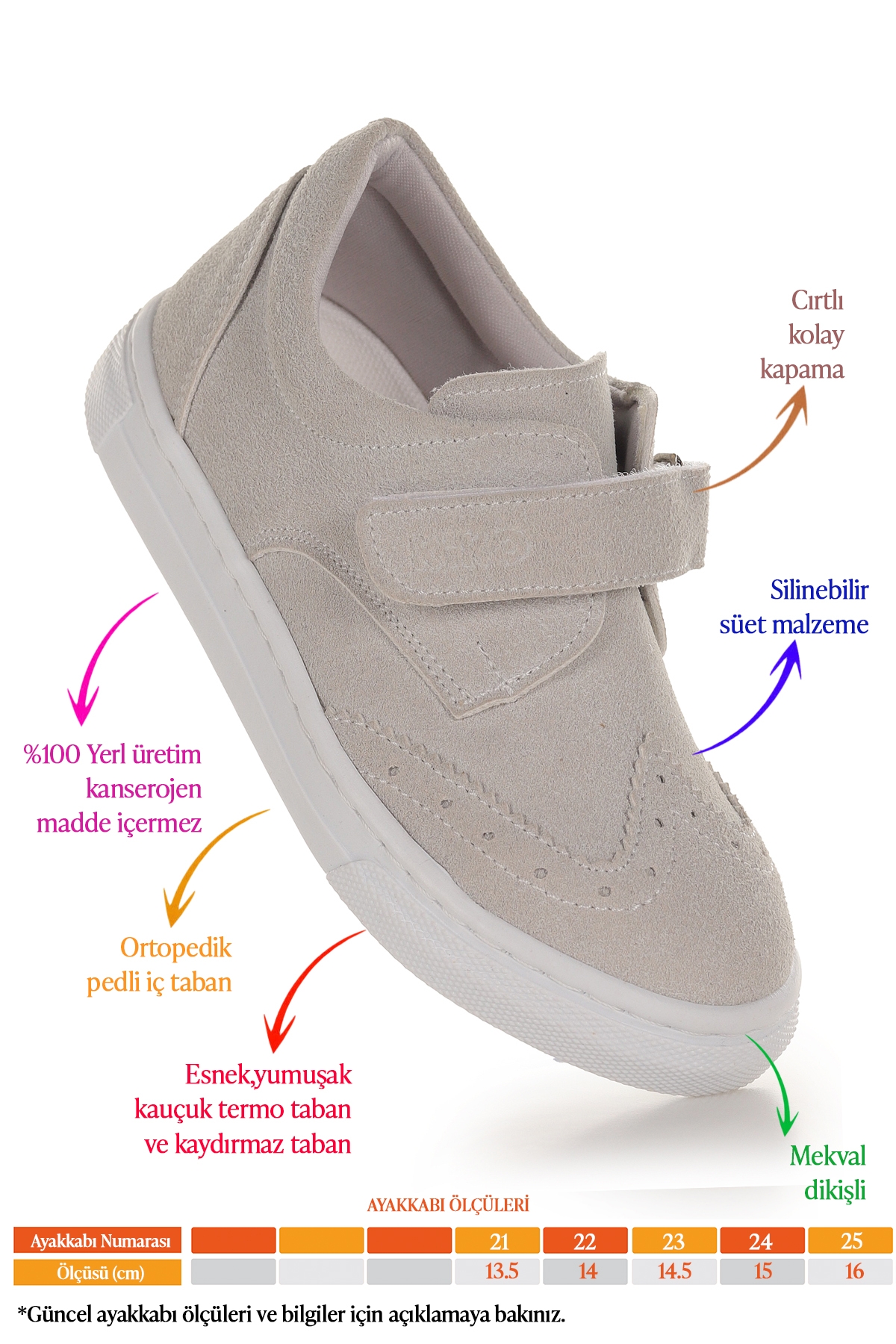 Richie Cırtlı İlk Adım Günlük Erkek Bebek Casual Ayakkabı TAŞ - Görsel 3