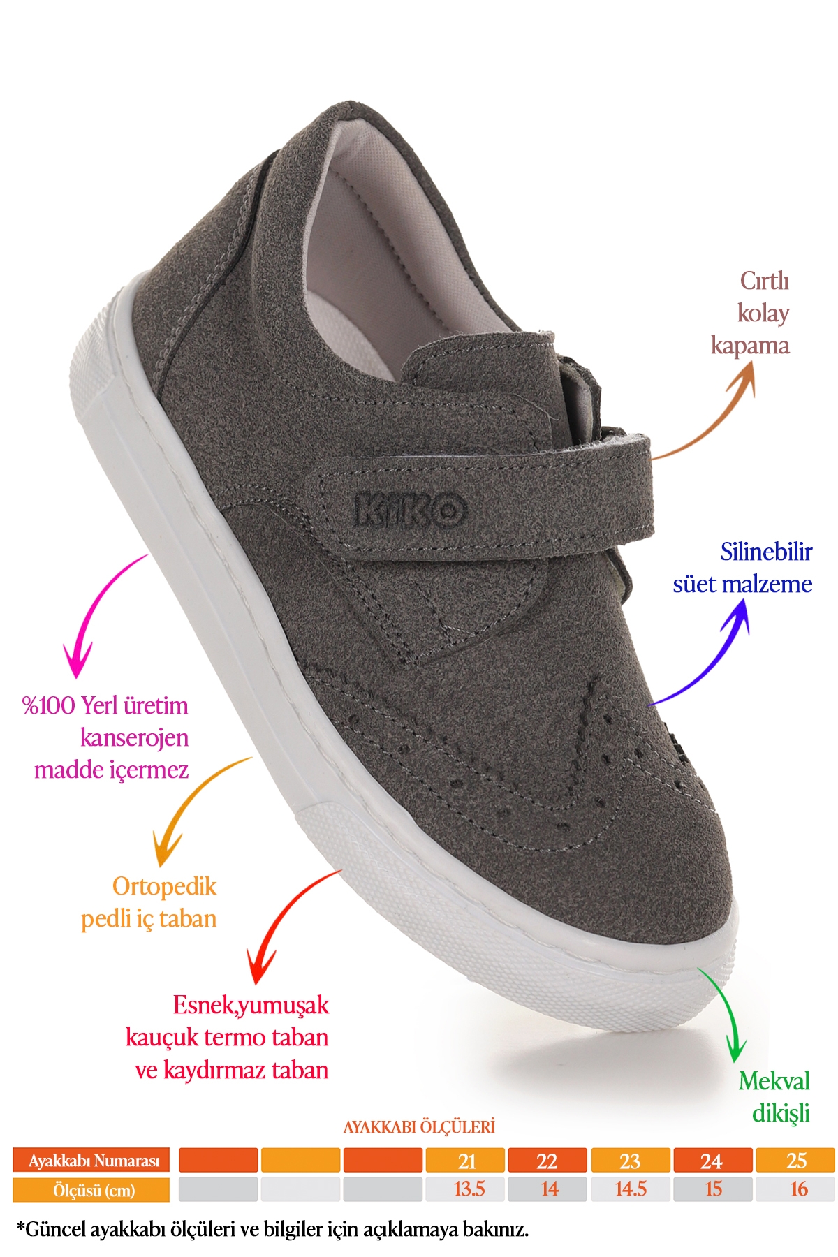 Richie Cırtlı İlk Adım Günlük Erkek Bebek Casual Ayakkabı Füme - Görsel 3