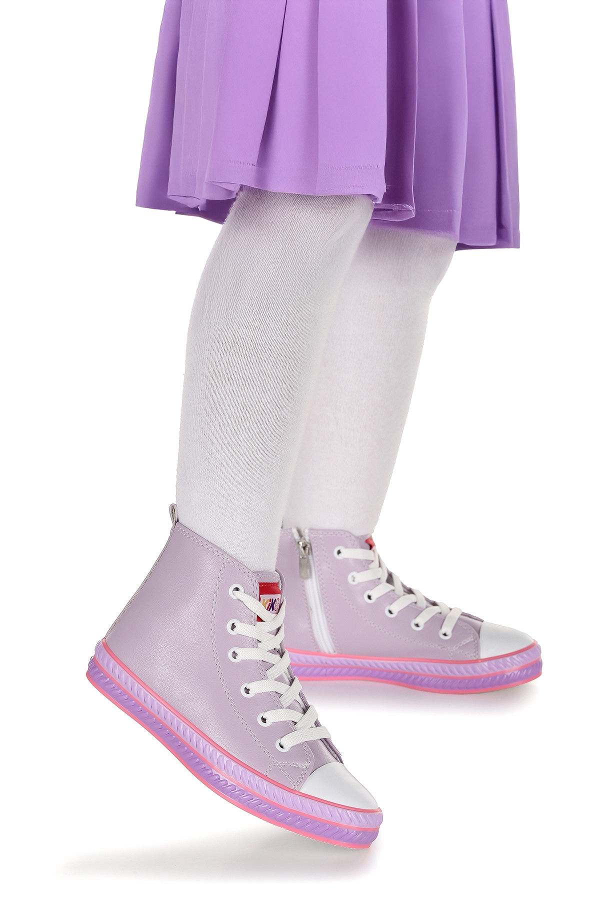 Pant Günlük Bağcıklı Fermuarlı Kız Çocuk Spor Ayakkabı Lila - Görsel 4