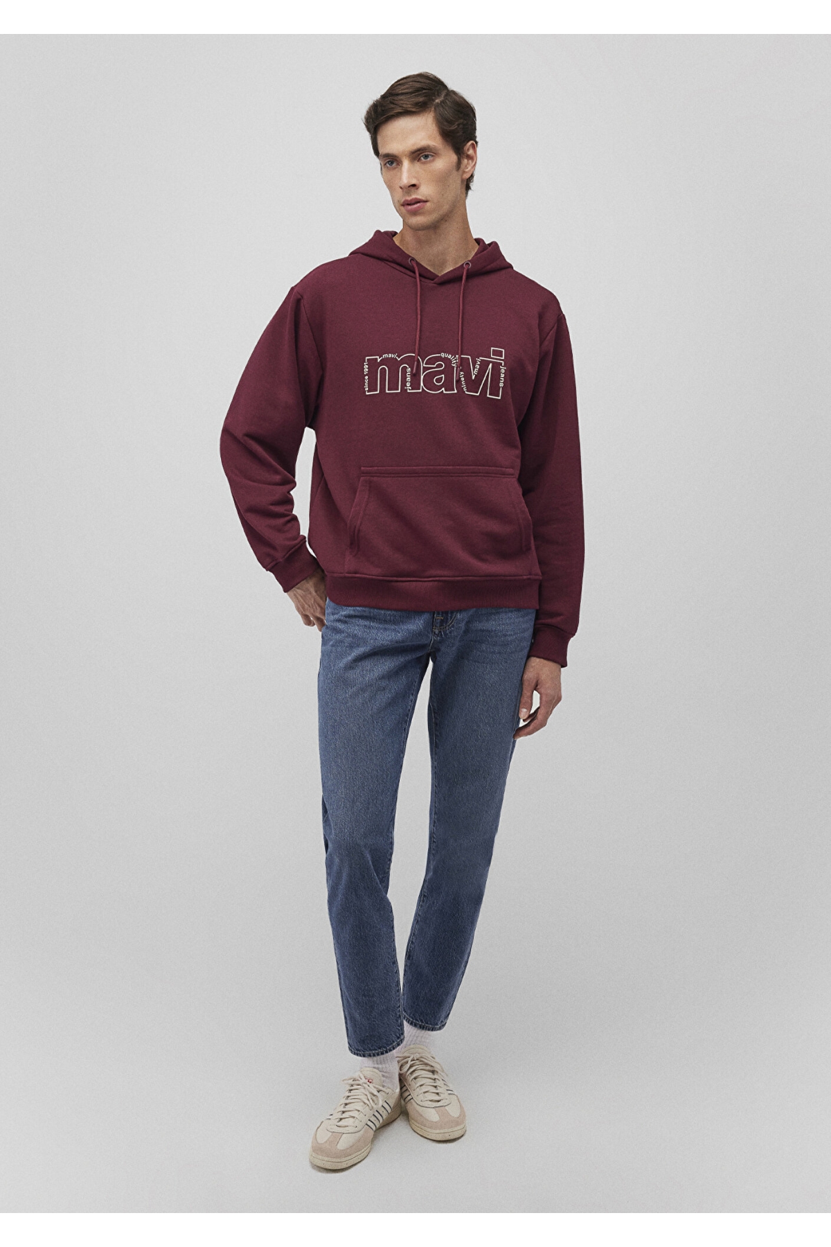 Logo Baskılı Bordo Sweatshirt