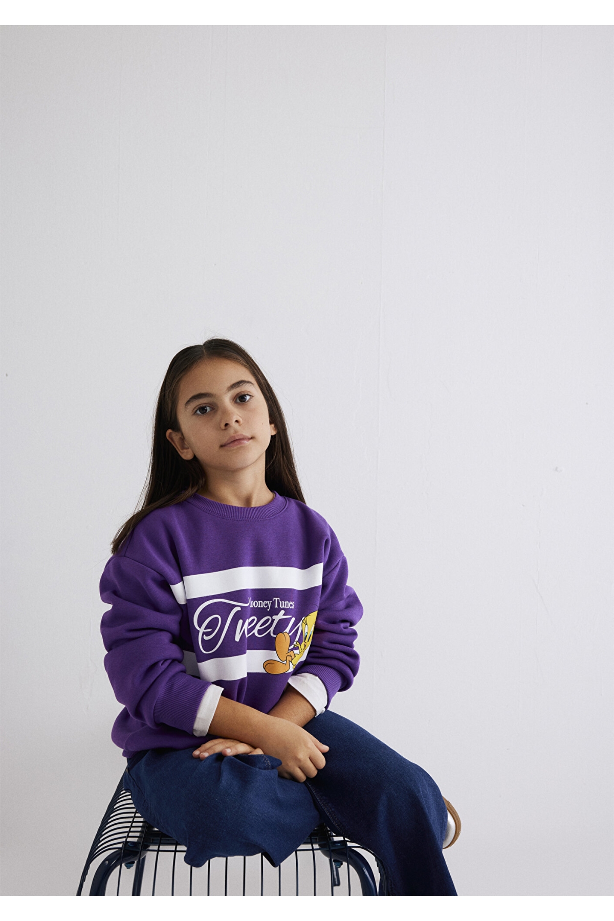 Tweety Baskılı Baskılı Mort Sweatshirt