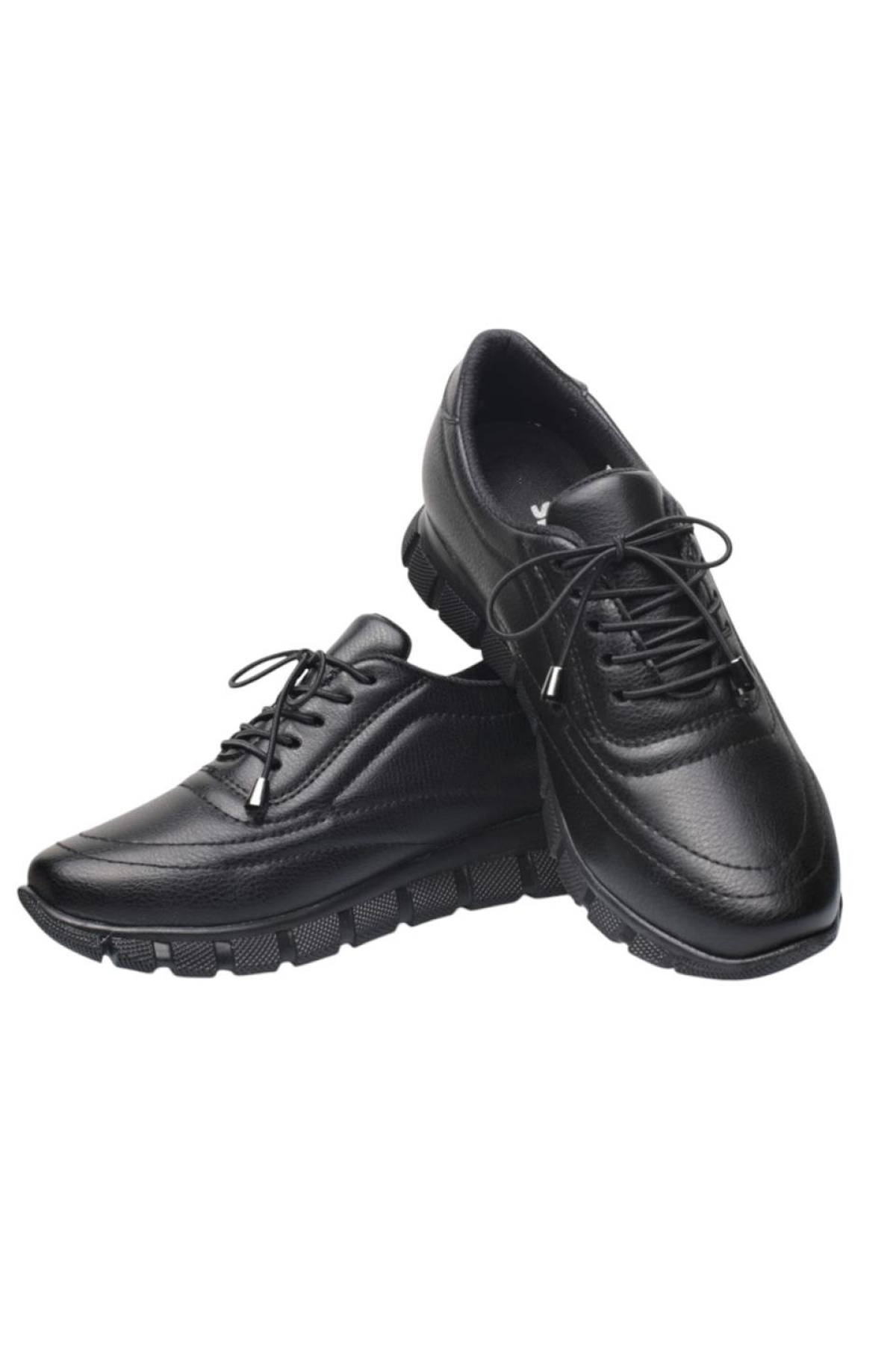 Kadın Günlük Rahat Comfort Taban Spor Sneaker Ayakkabı SİYAH - Görsel 4