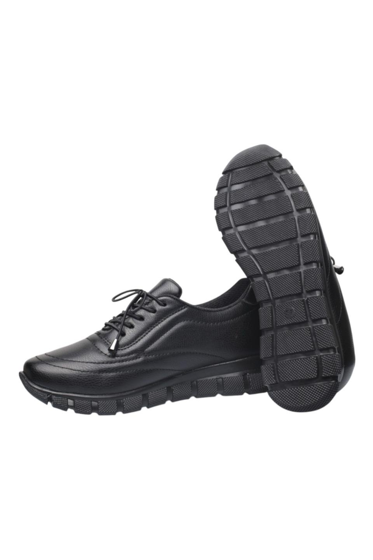 Kadın Günlük Rahat Comfort Taban Spor Sneaker Ayakkabı SİYAH - Görsel 7