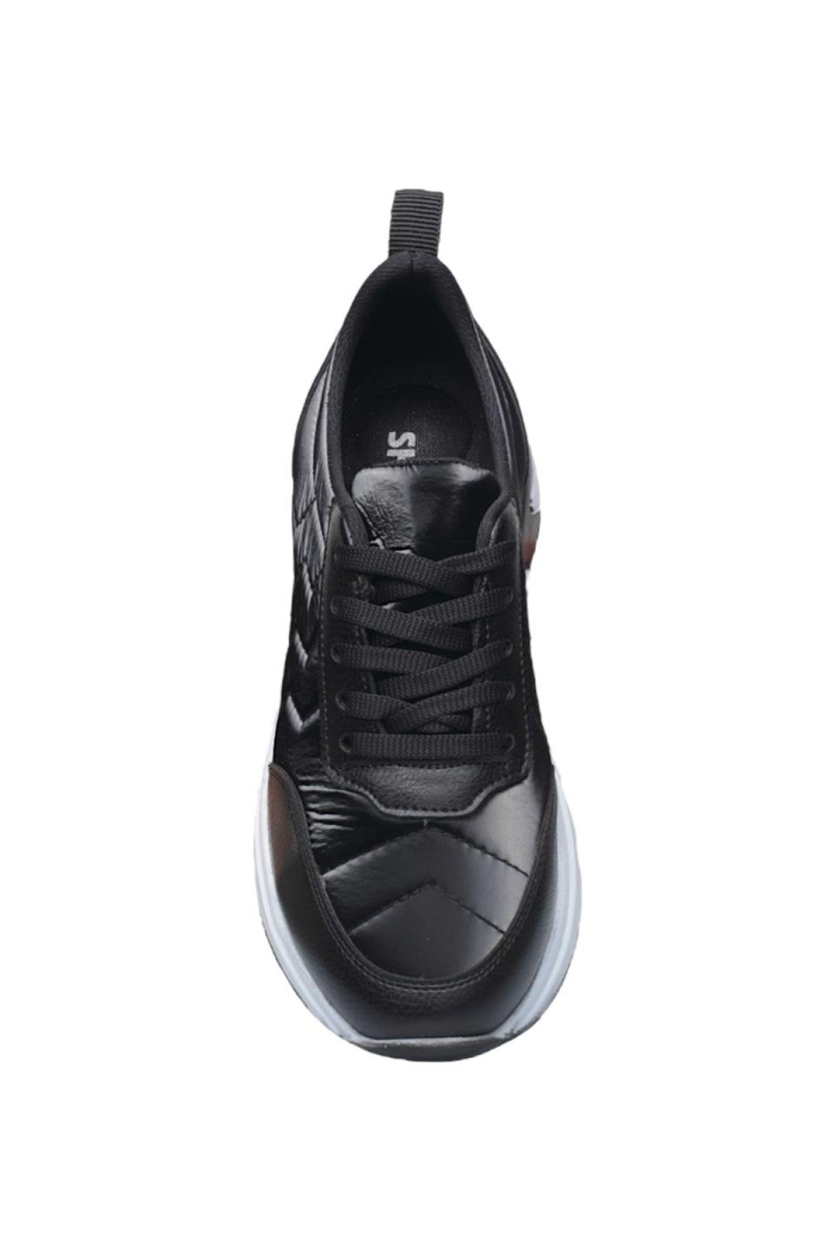 Kadın Günlük Rahat Comfort Taban Parlak Spor Sneaker Ayakkabı SİYAH - BEYAZ - Görsel 8