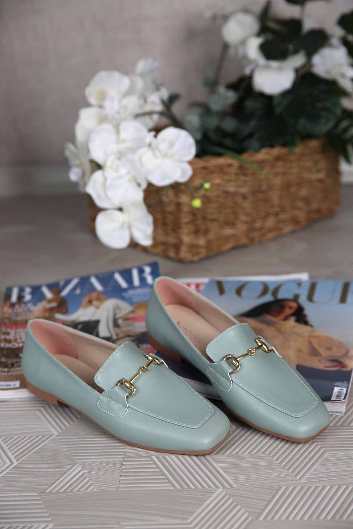 Kadın Tokalı Babet MİNT CİLT - Görsel 3