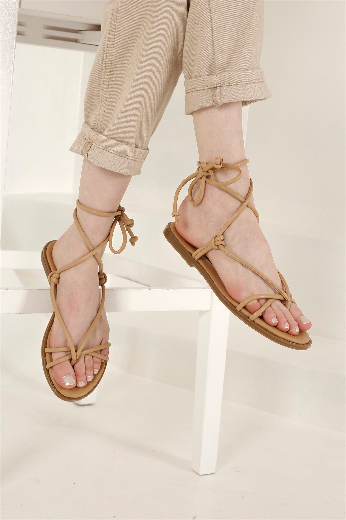 Kadın İpli Parmak Arası Sandalet NUDE CİLT - Görsel 2