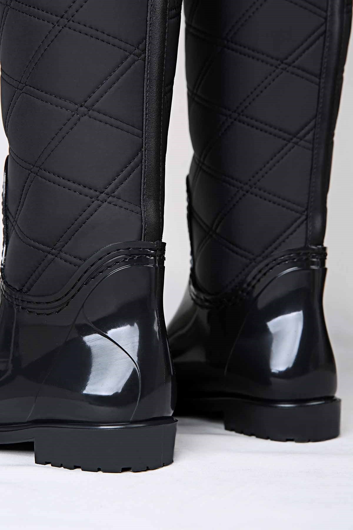 Kadın Kapitoneli Yağmur Çizmesi SİYAH - Görsel 3