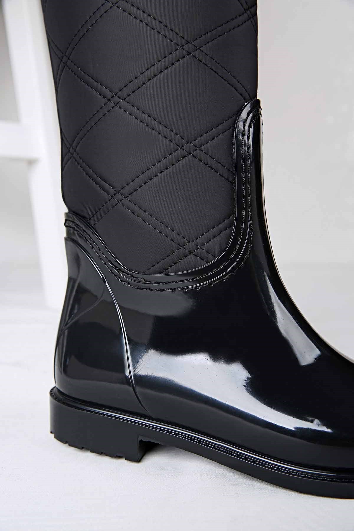 Kadın Kapitoneli Yağmur Çizmesi SİYAH - Görsel 5