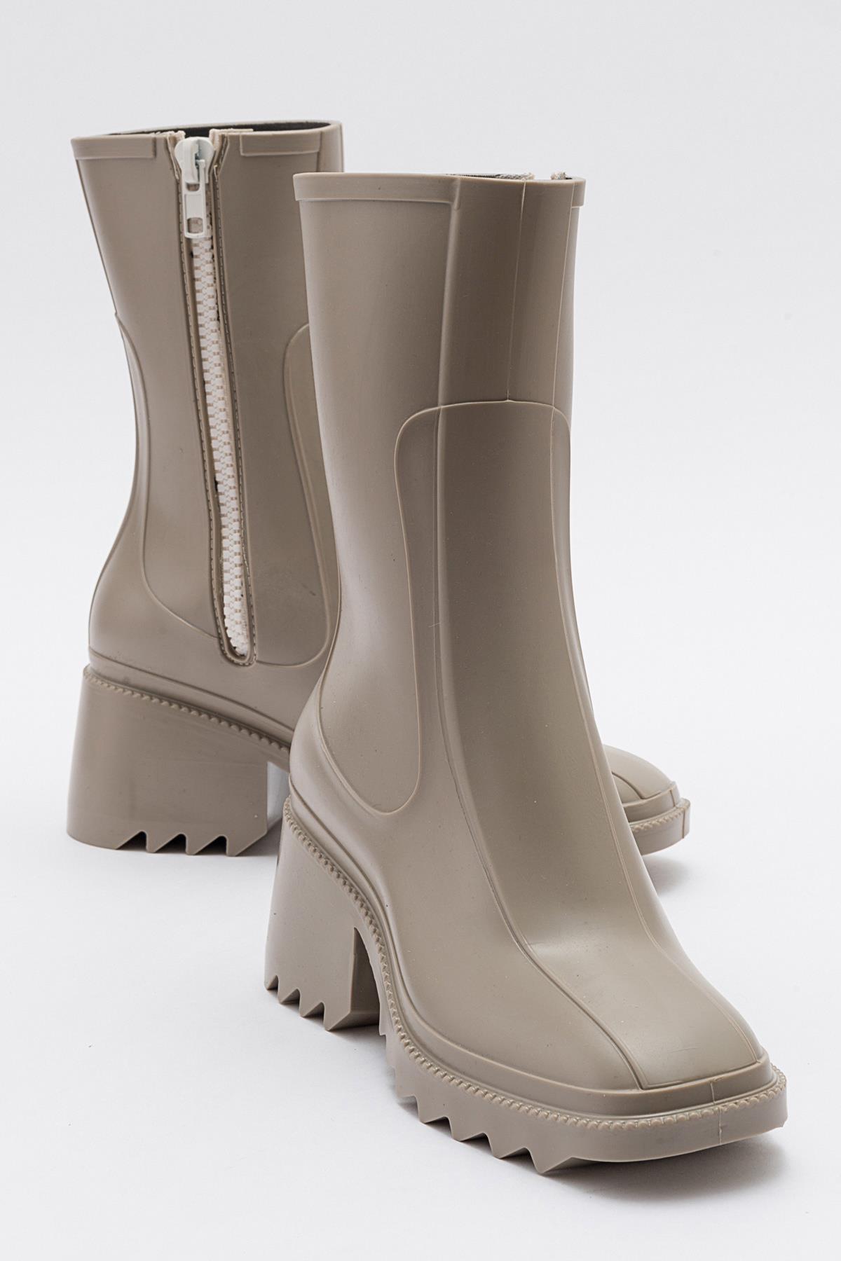 Kadın Fermuarlı Yağmur Botu VİZON - Görsel 2