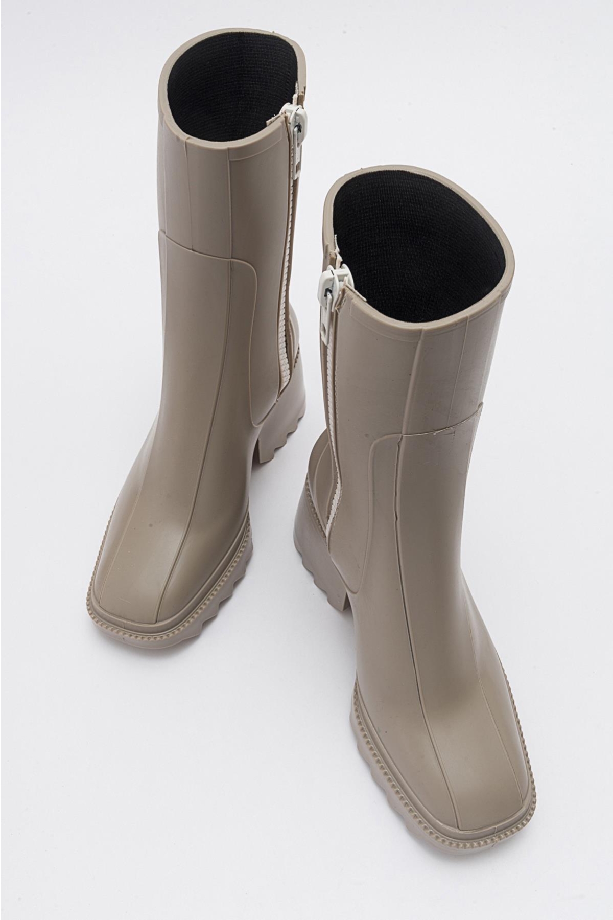 Kadın Fermuarlı Yağmur Botu VİZON - Görsel 5