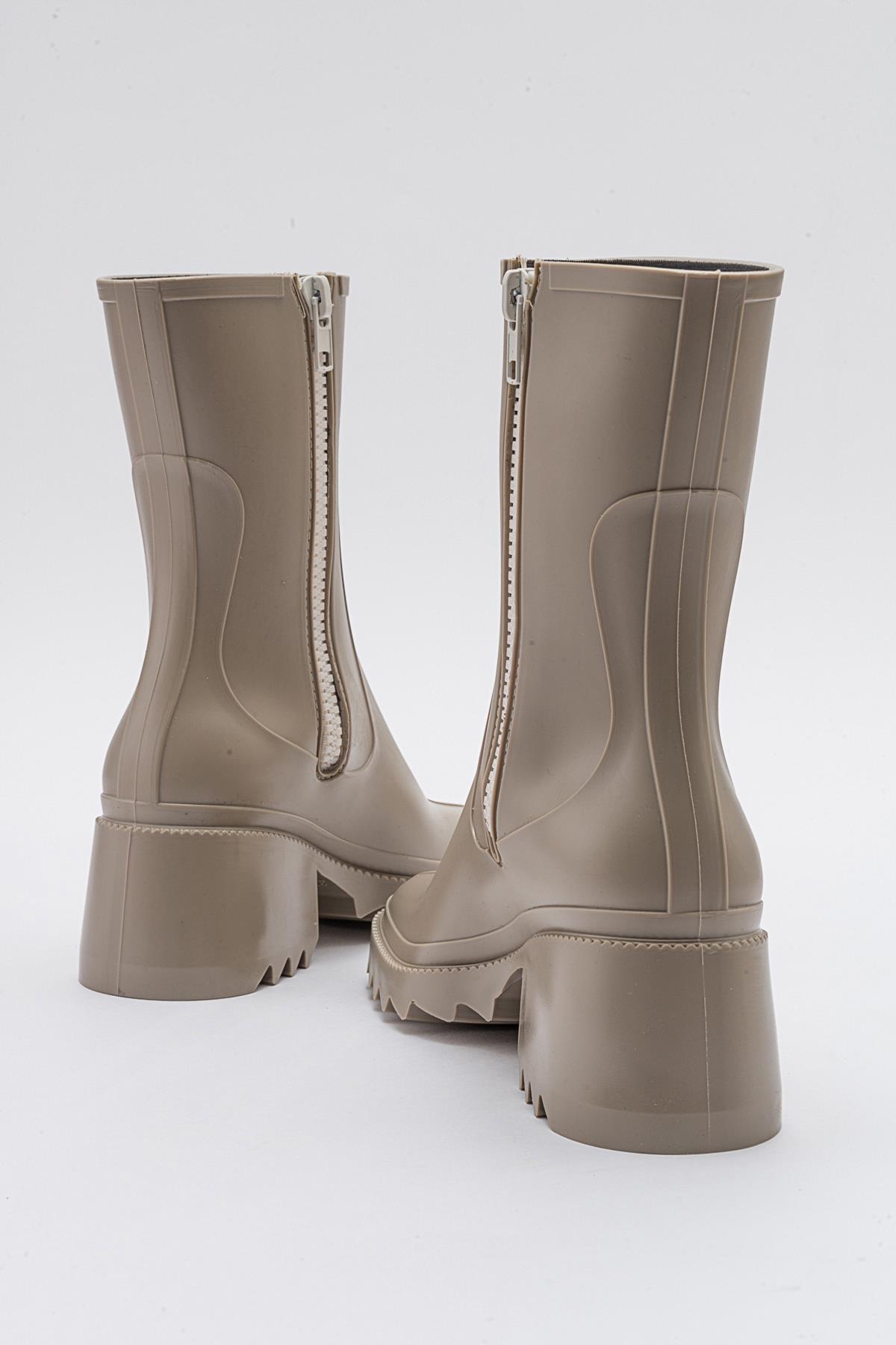 Kadın Fermuarlı Yağmur Botu VİZON - Görsel 6