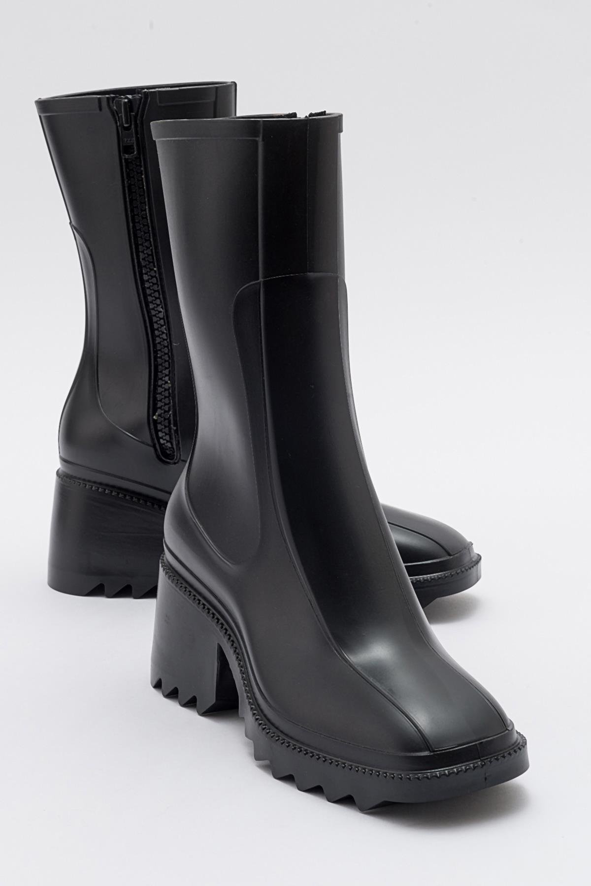 Kadın Fermuarlı Yağmur Botu SİYAH - Görsel 2