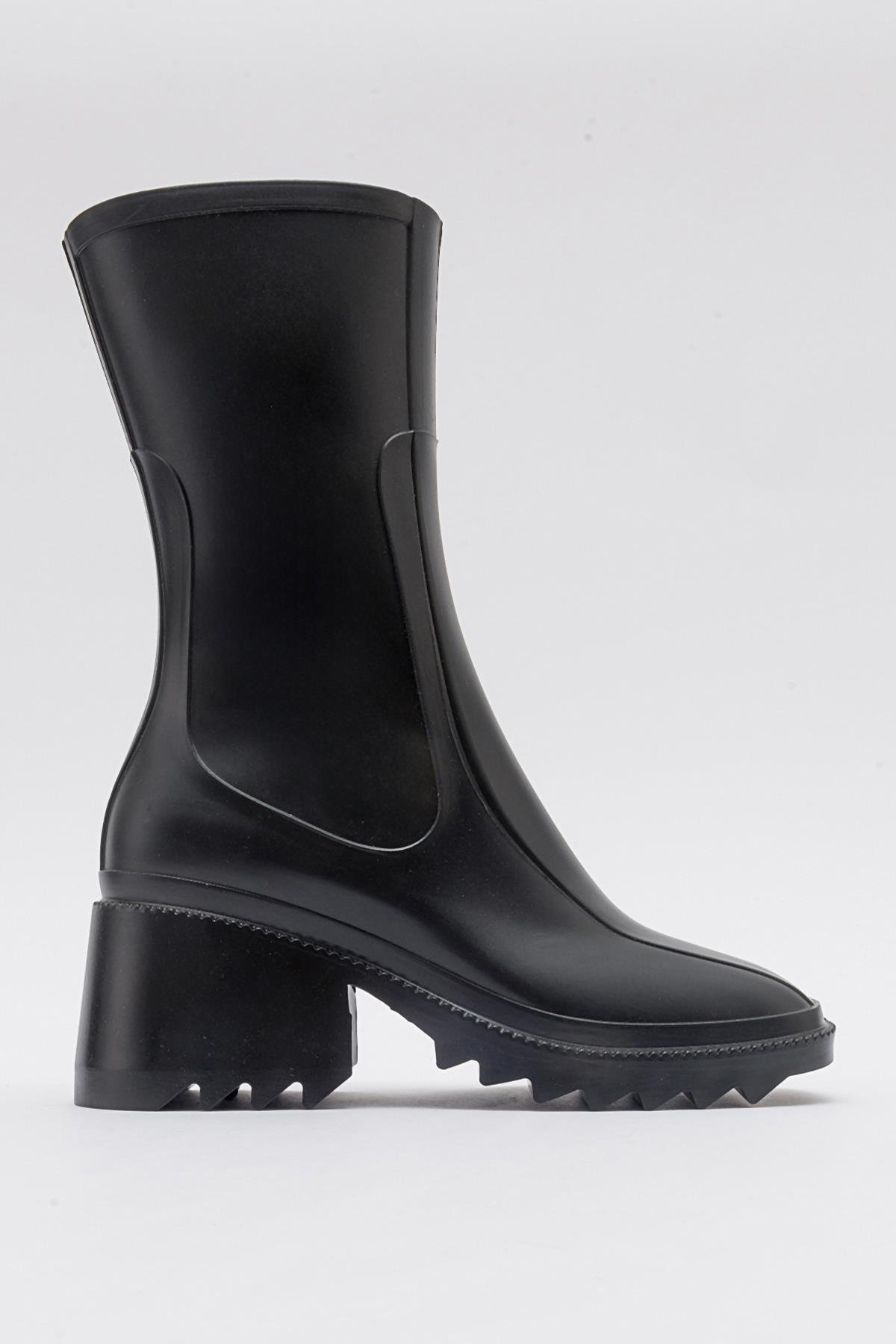 Kadın Fermuarlı Yağmur Botu SİYAH - Görsel 3