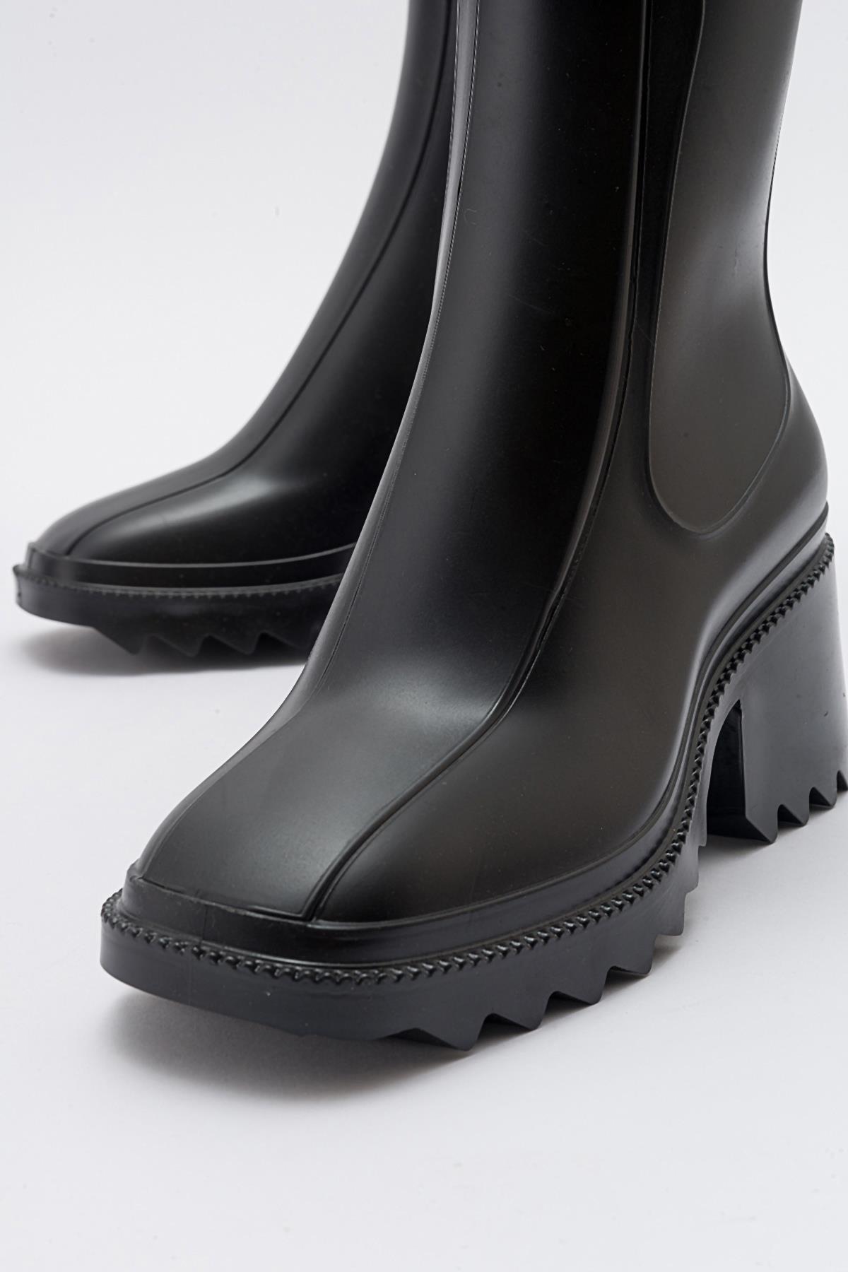 Kadın Fermuarlı Yağmur Botu SİYAH - Görsel 4