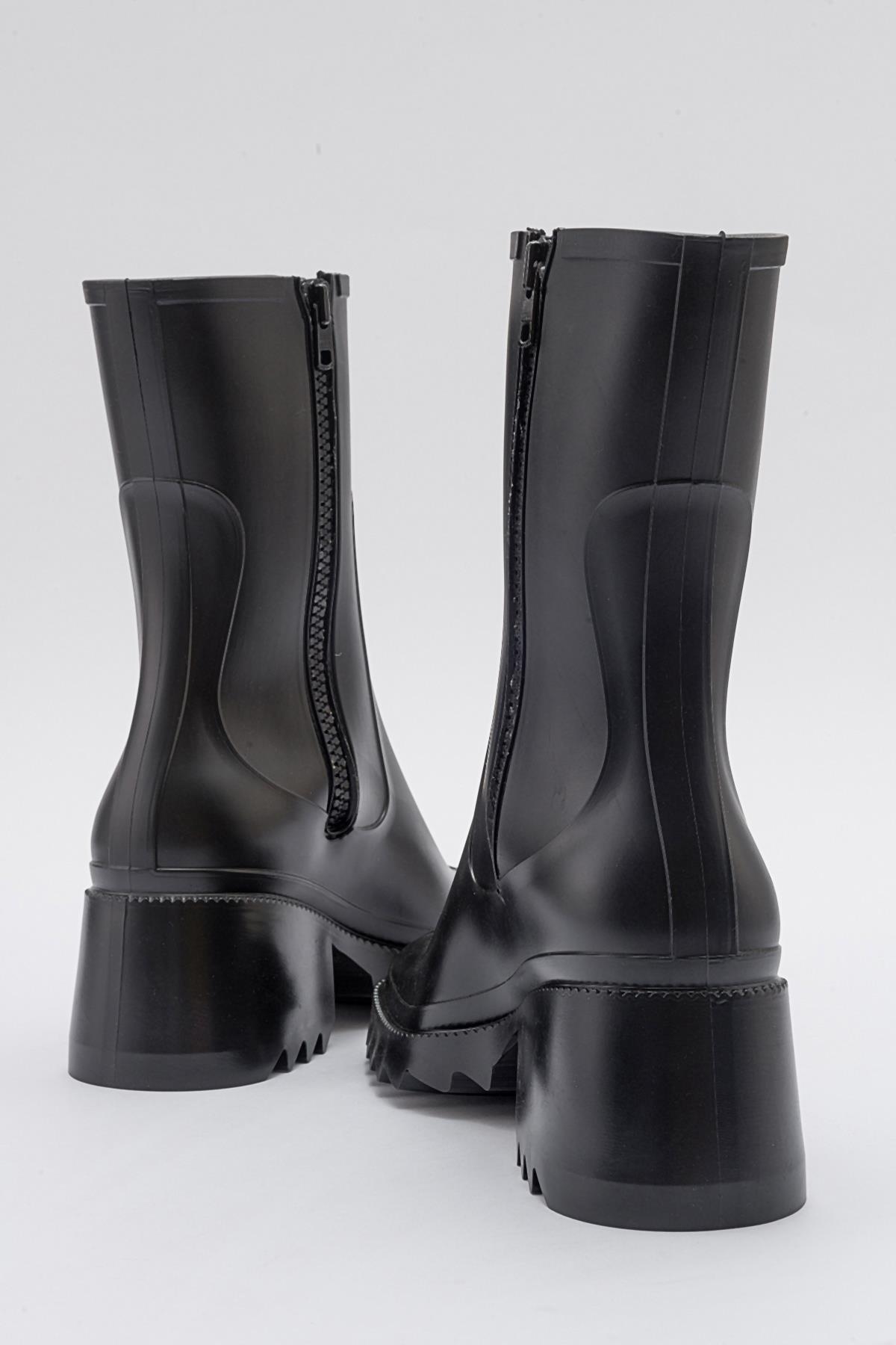 Kadın Fermuarlı Yağmur Botu SİYAH - Görsel 5