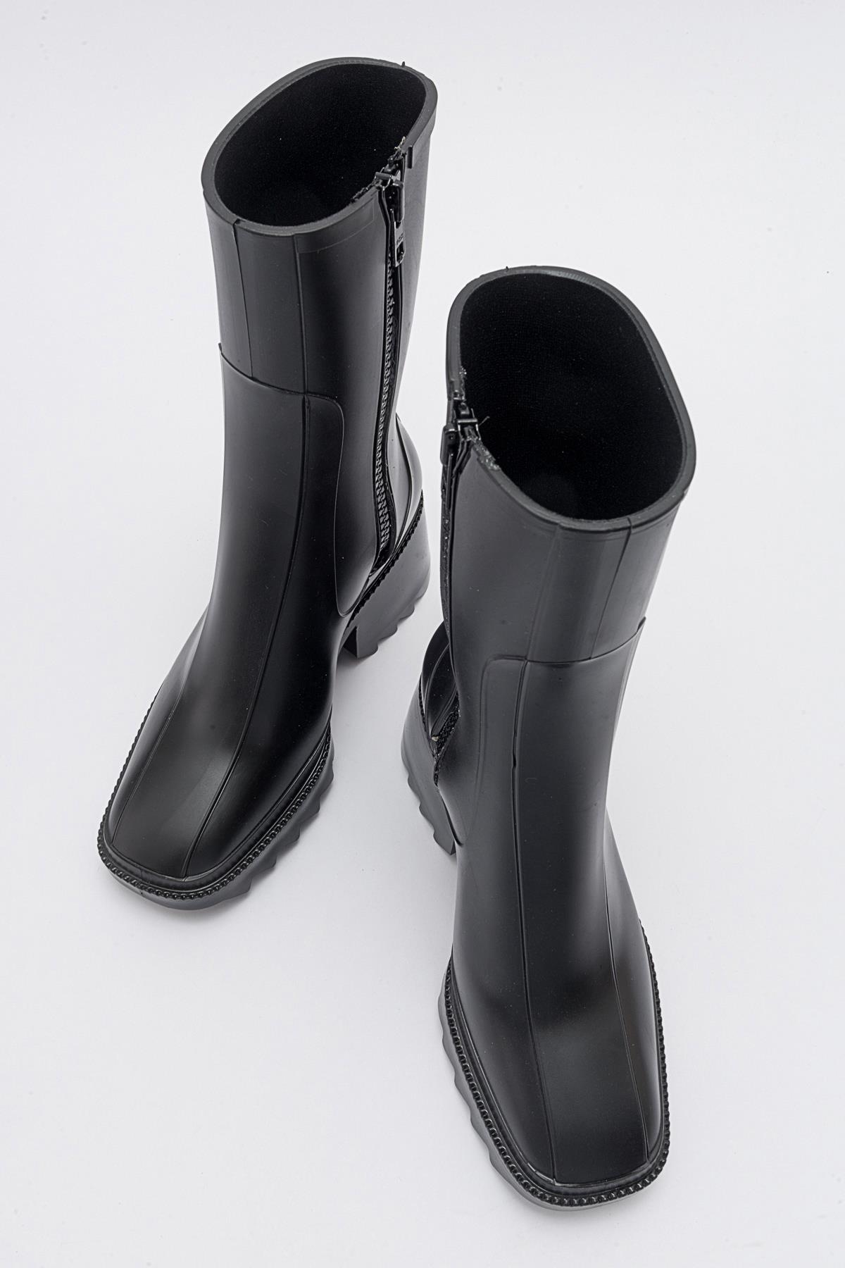 Kadın Fermuarlı Yağmur Botu SİYAH - Görsel 6