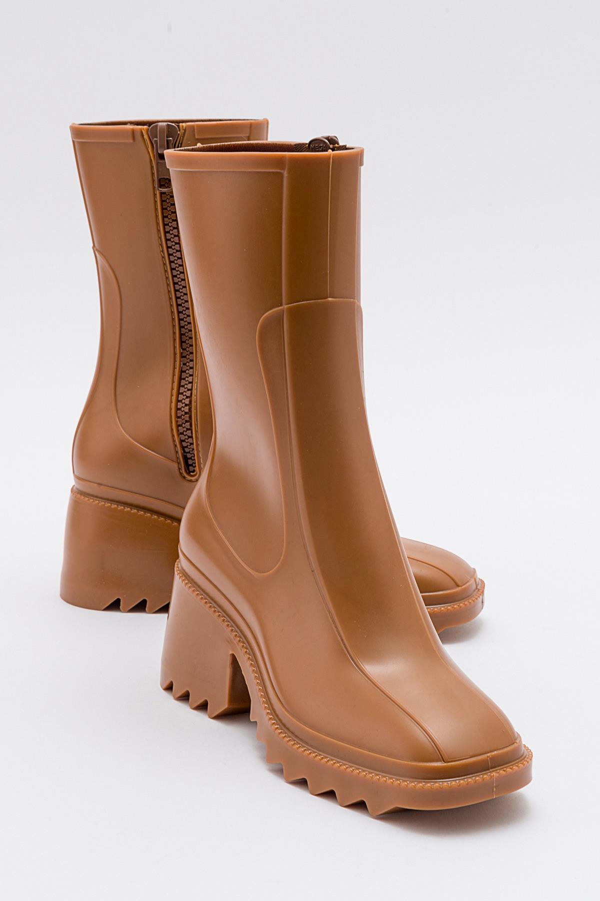 Kadın Fermuarlı Yağmur Botu TABA - Görsel 2