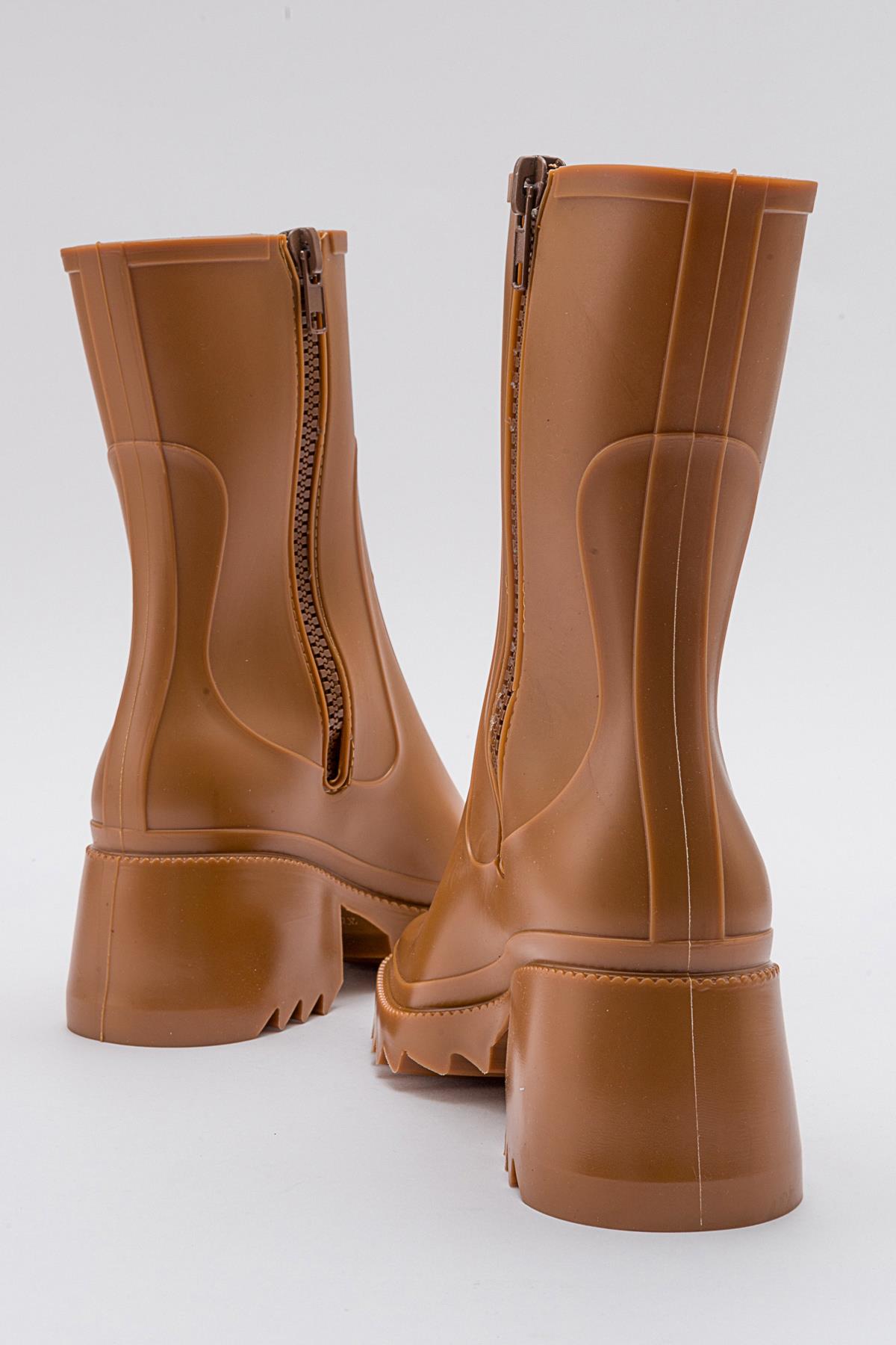 Kadın Fermuarlı Yağmur Botu TABA - Görsel 5