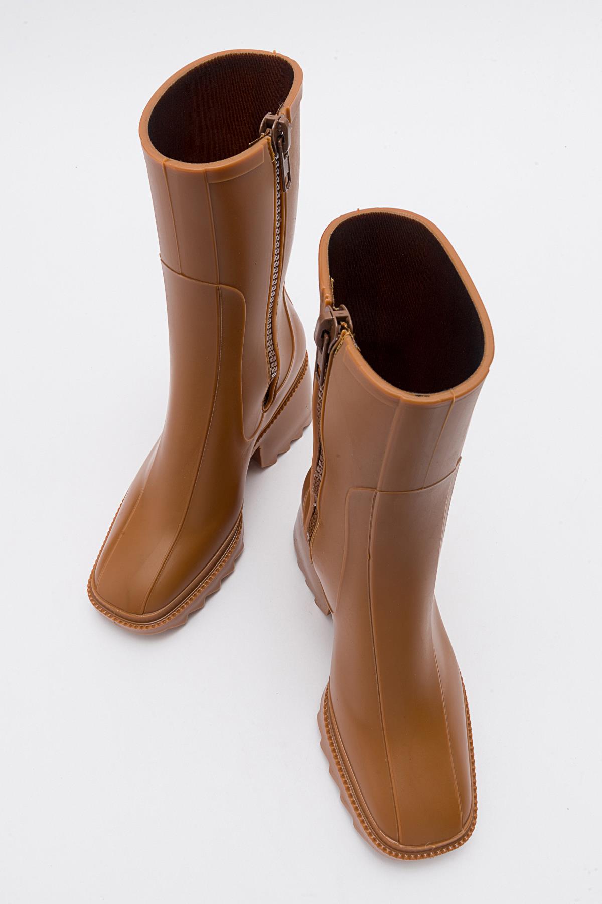 Kadın Fermuarlı Yağmur Botu TABA - Görsel 6