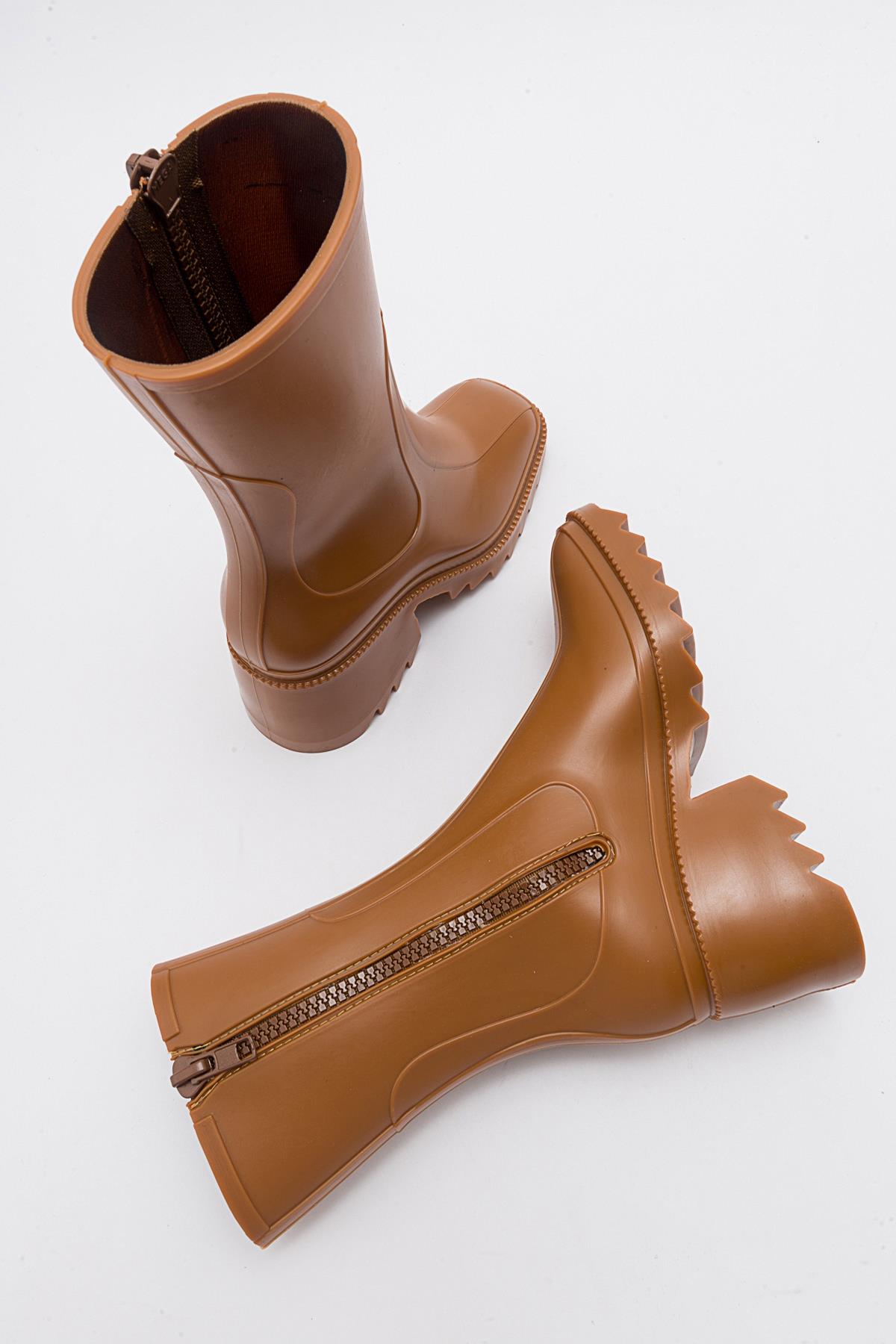 Kadın Fermuarlı Yağmur Botu TABA - Görsel 7