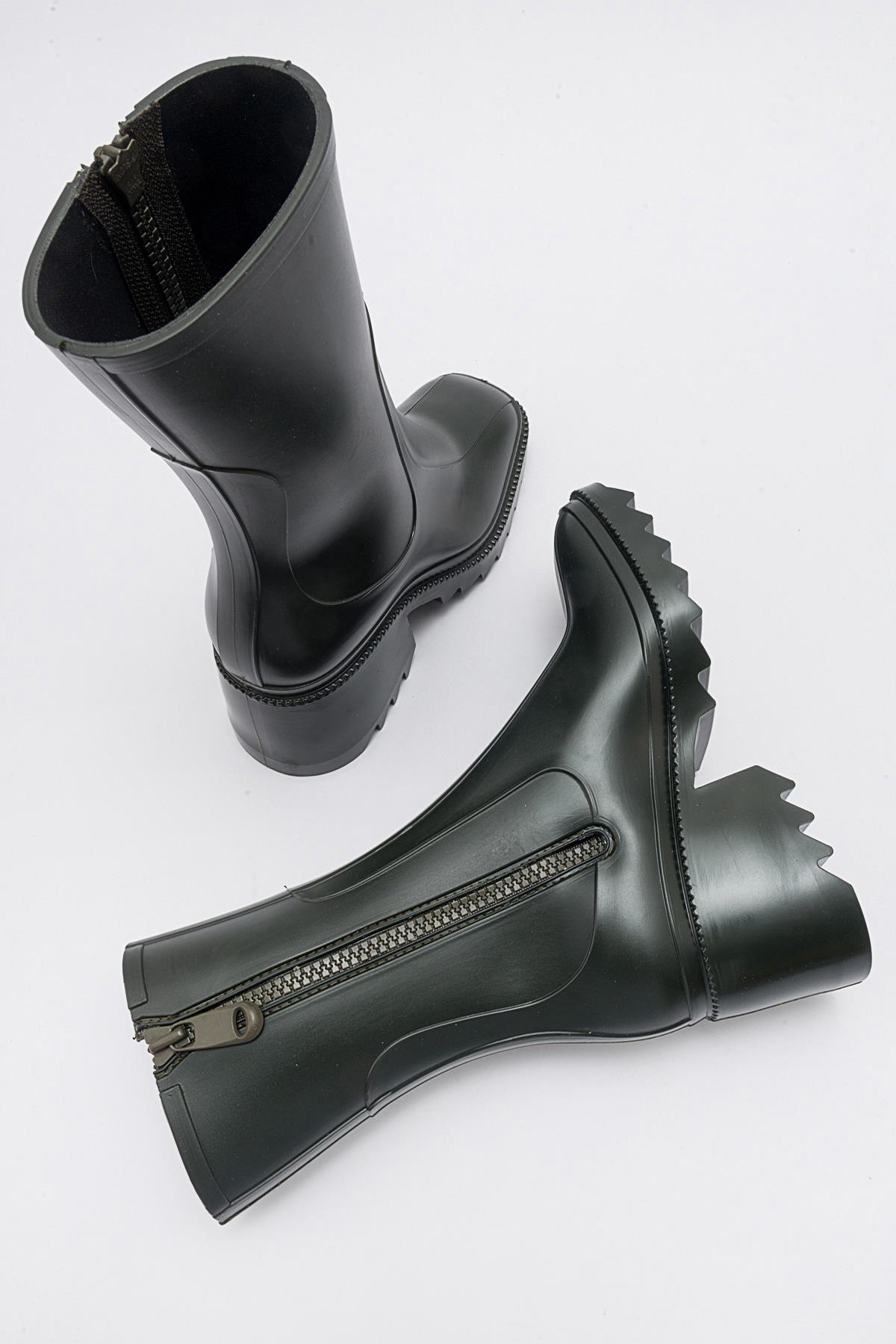 Kadın Uzun Yağmur Çizmesi HAKİ - Görsel 7