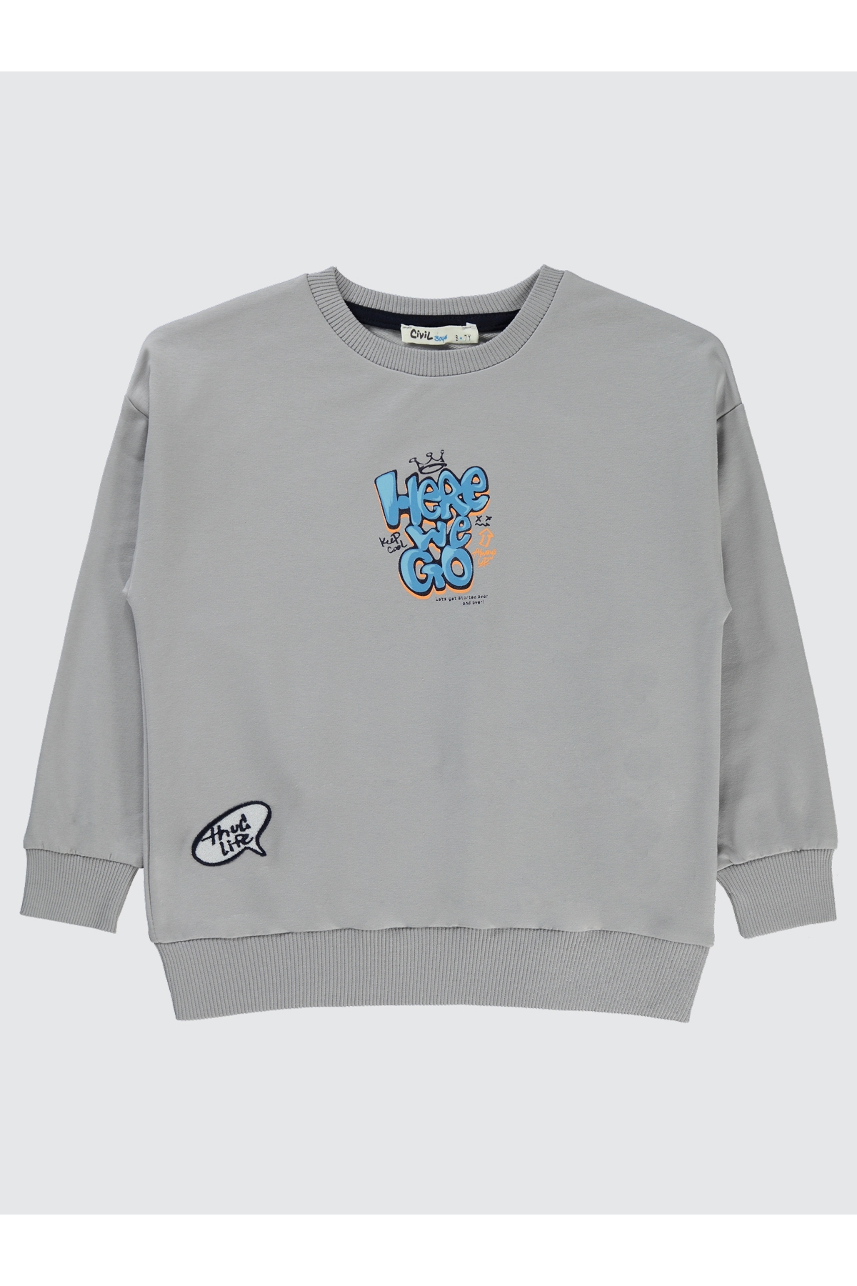 Erkek Çocuk Sweatshirt 6-9 Yaş Gri